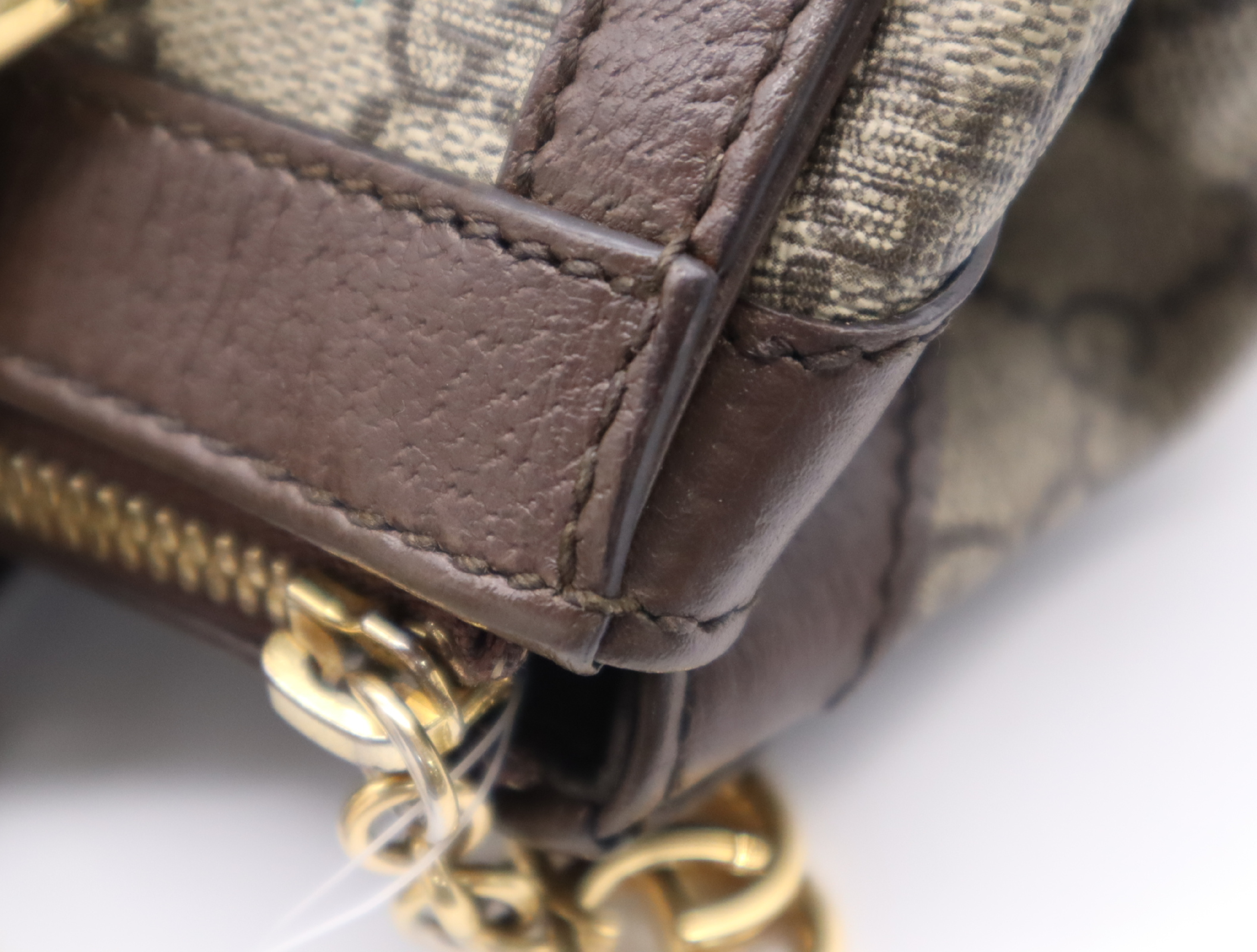 347551 Canvas x Leather GG Supreme Sherry Line Handbag Brown Gold Hardware with Shoulder Strap — view 11