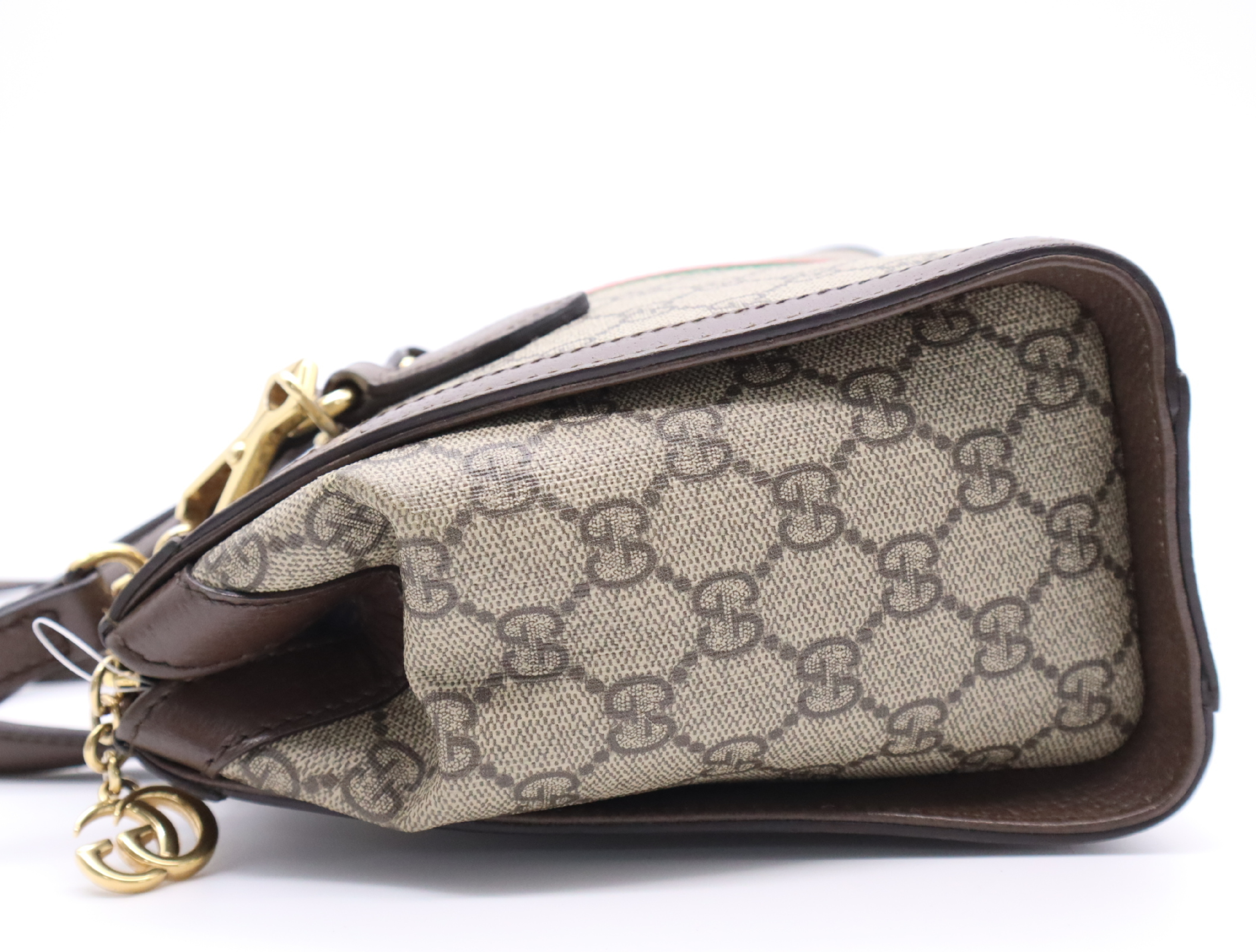 347551 Canvas x Leather GG Supreme Sherry Line Handbag Brown Gold Hardware with Shoulder Strap — view 3