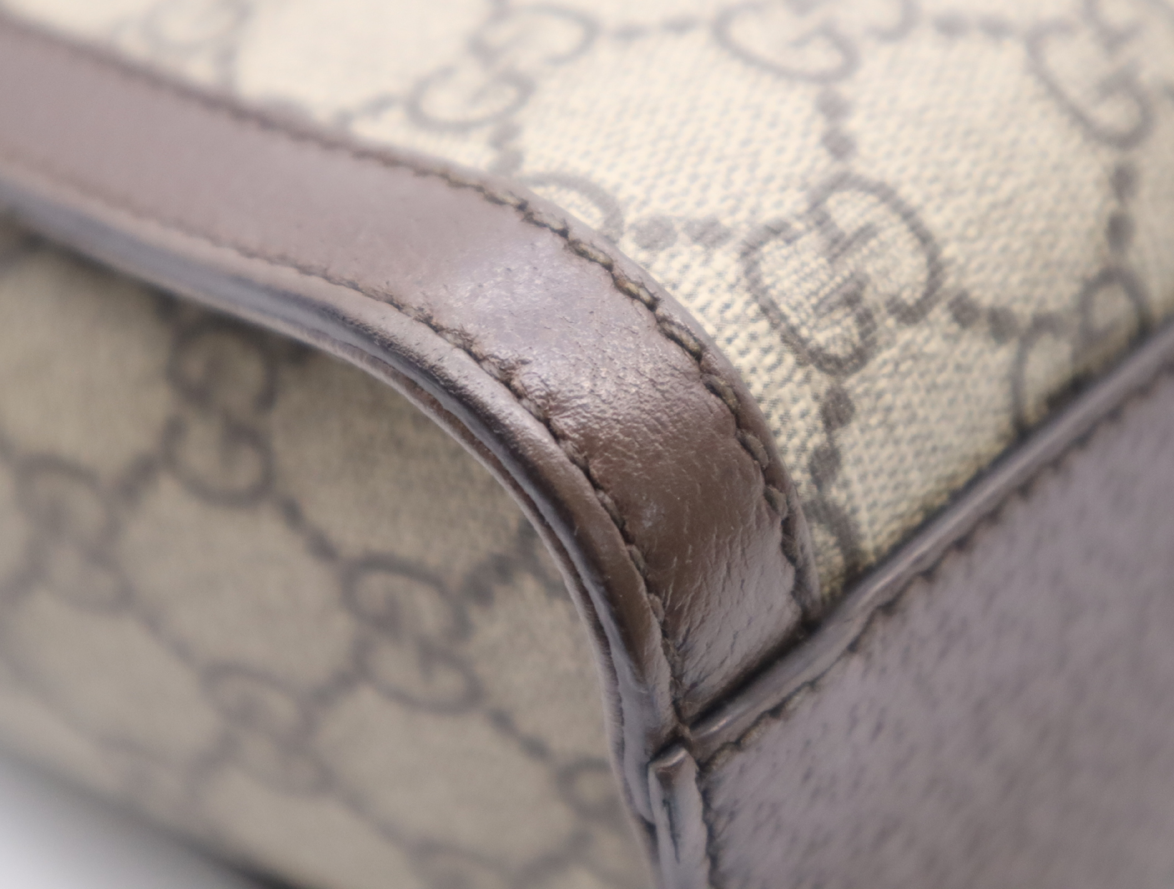 347551 Canvas x Leather GG Supreme Sherry Line Handbag Brown Gold Hardware with Shoulder Strap — view 6