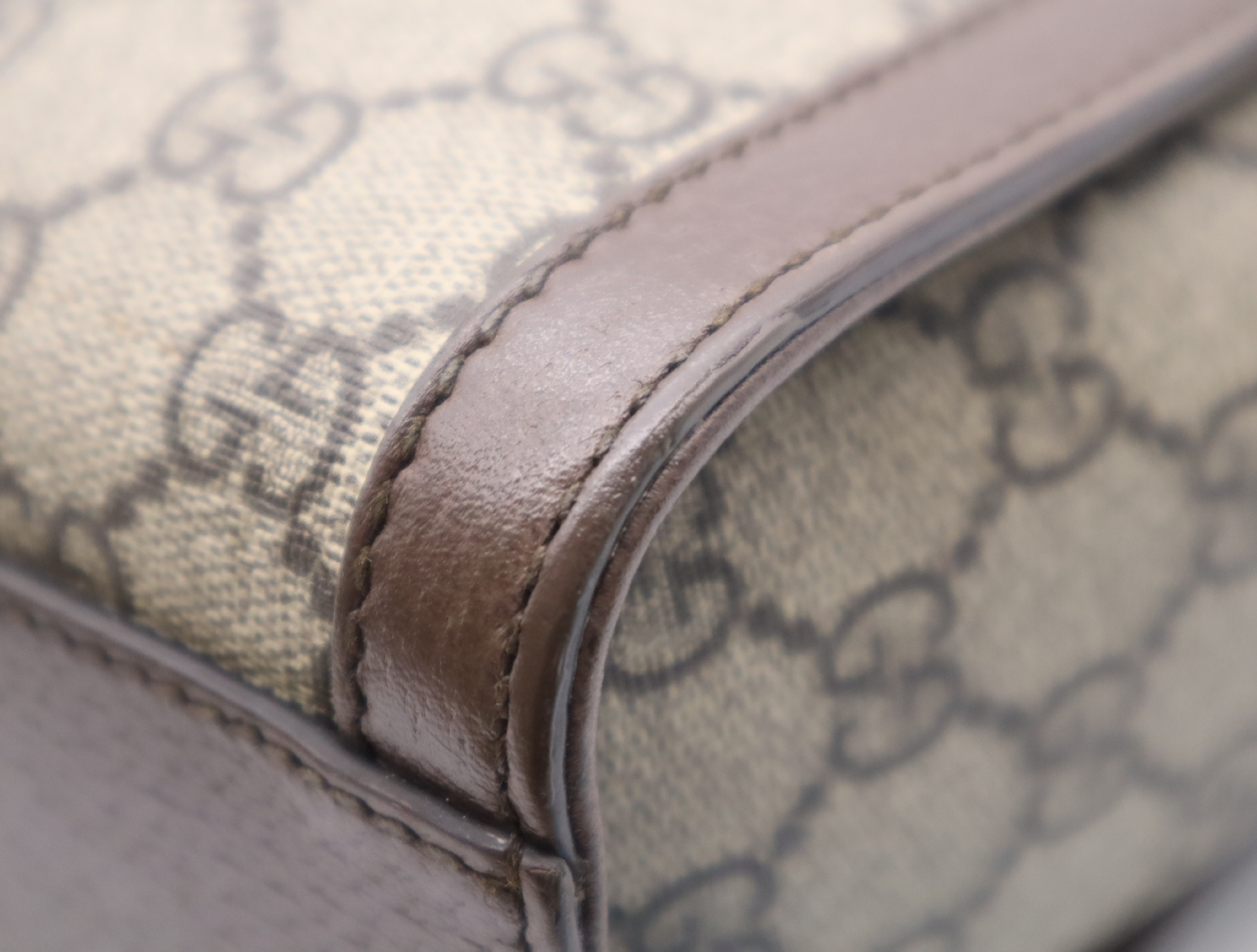 347551 Canvas x Leather GG Supreme Sherry Line Handbag Brown Gold Hardware with Shoulder Strap — view 7