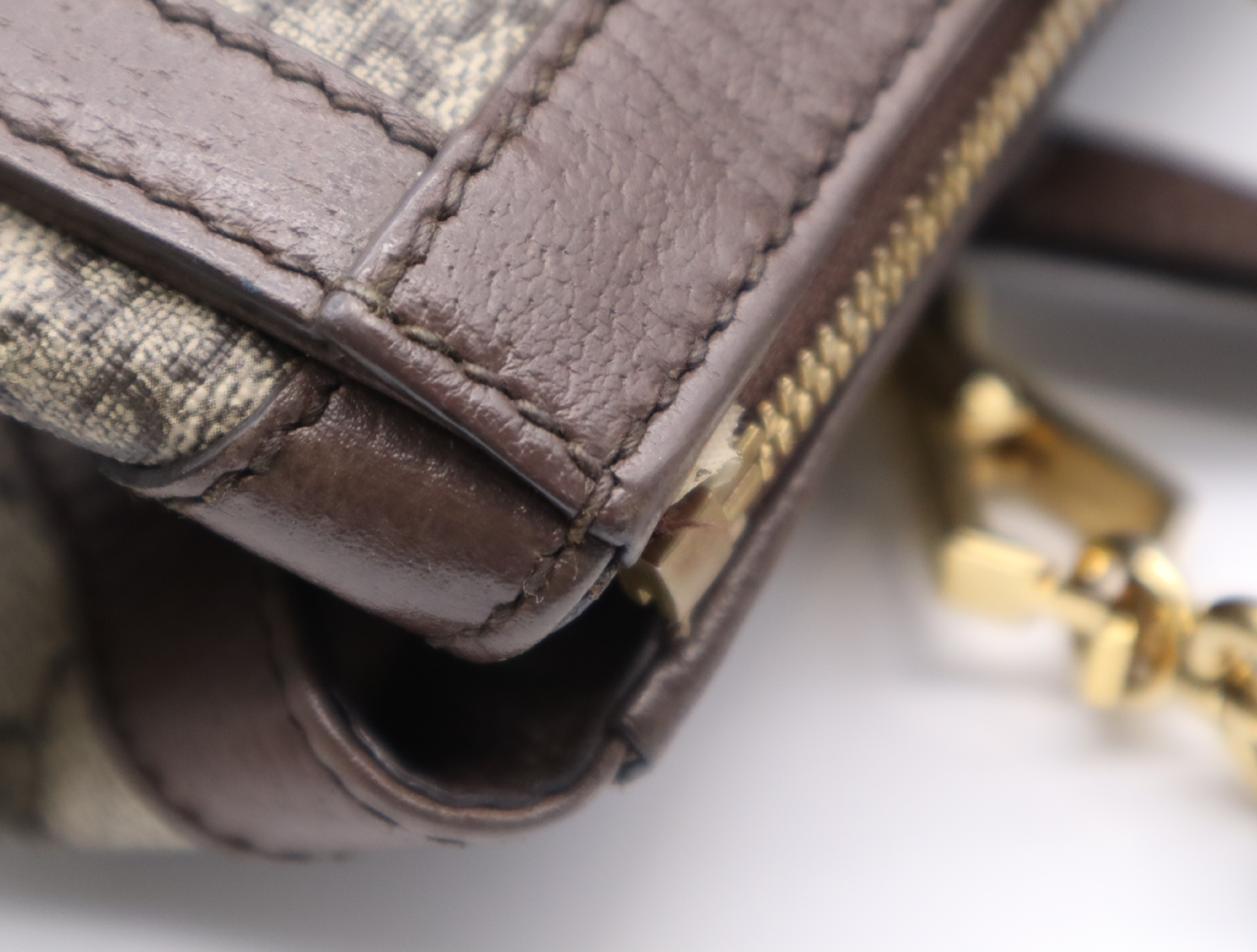 347551 Canvas x Leather GG Supreme Sherry Line Handbag Brown Gold Hardware with Shoulder Strap — view 8