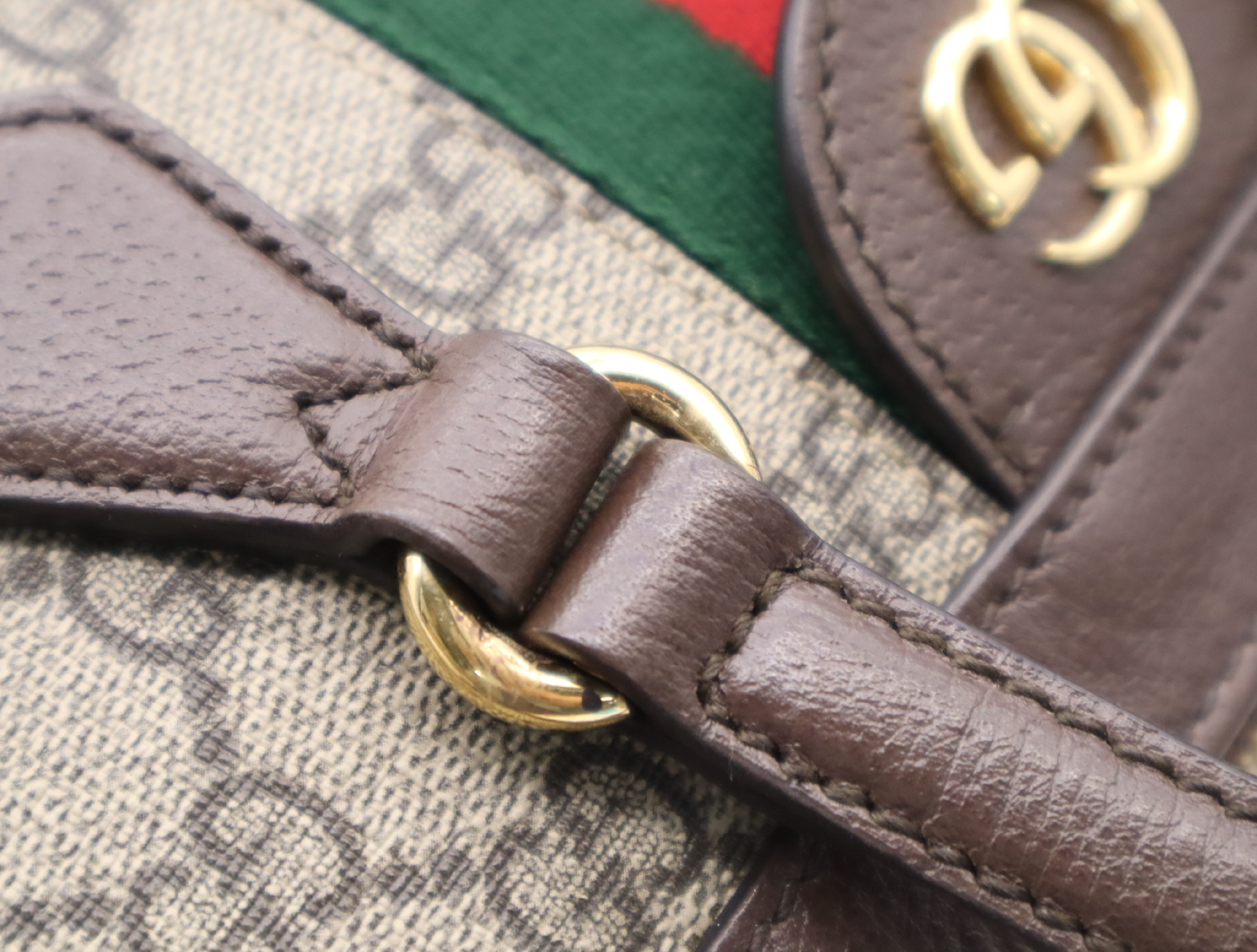 347551 Canvas x Leather GG Supreme Sherry Line Handbag Brown Gold Hardware with Shoulder Strap — view 9