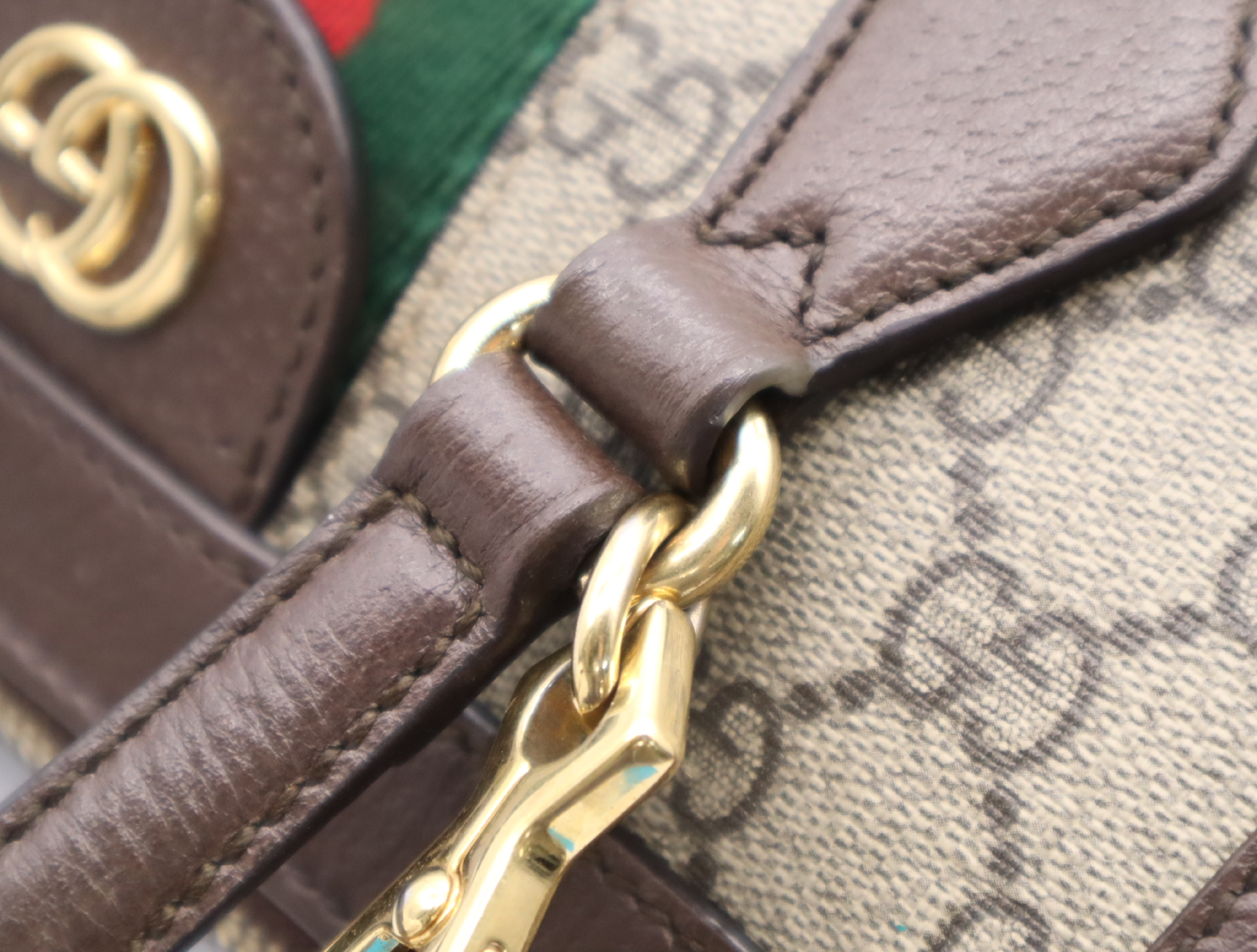 347551 Canvas x Leather GG Supreme Sherry Line Handbag Brown Gold Hardware with Shoulder Strap — view 10