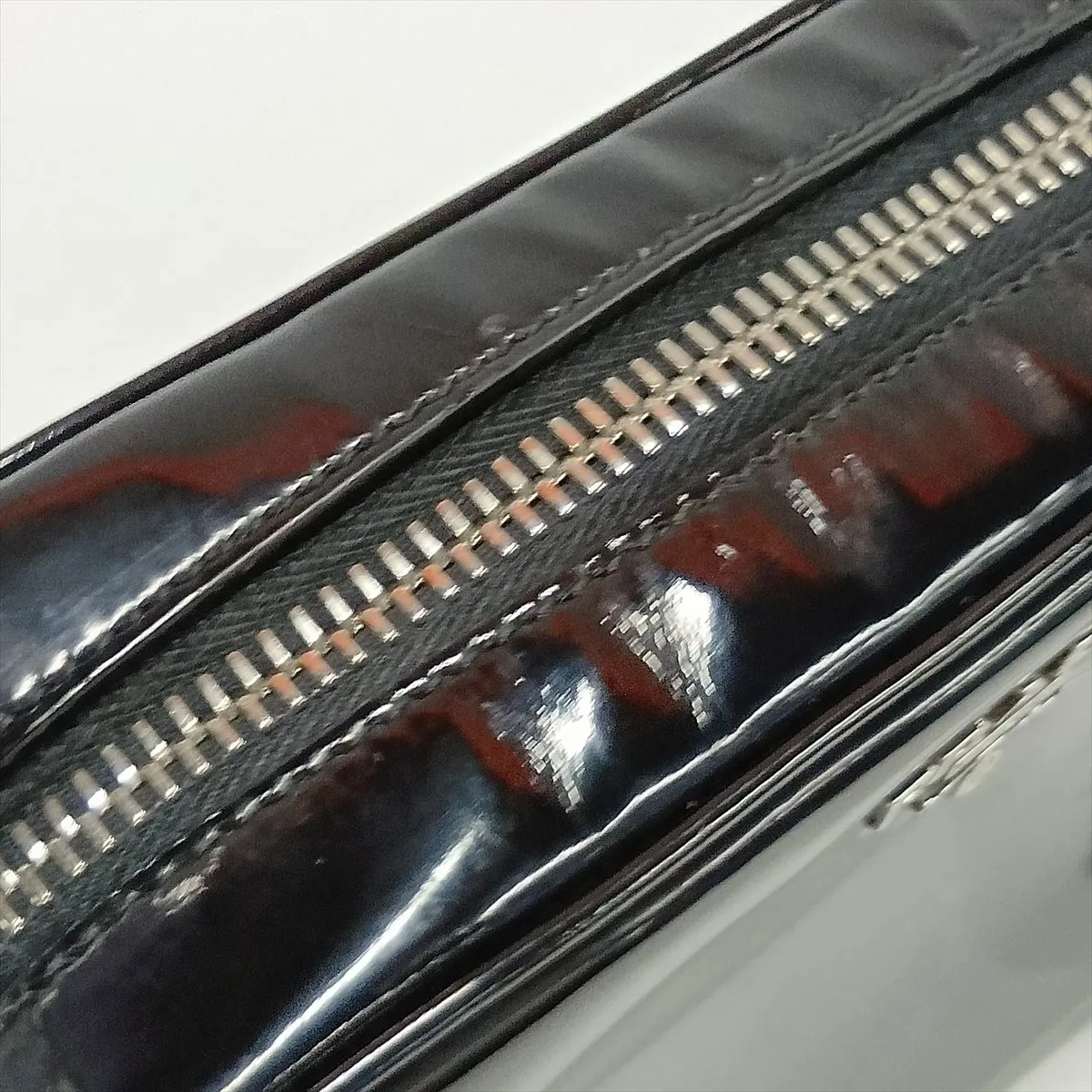 patent leather shoulder bag, black — view 11