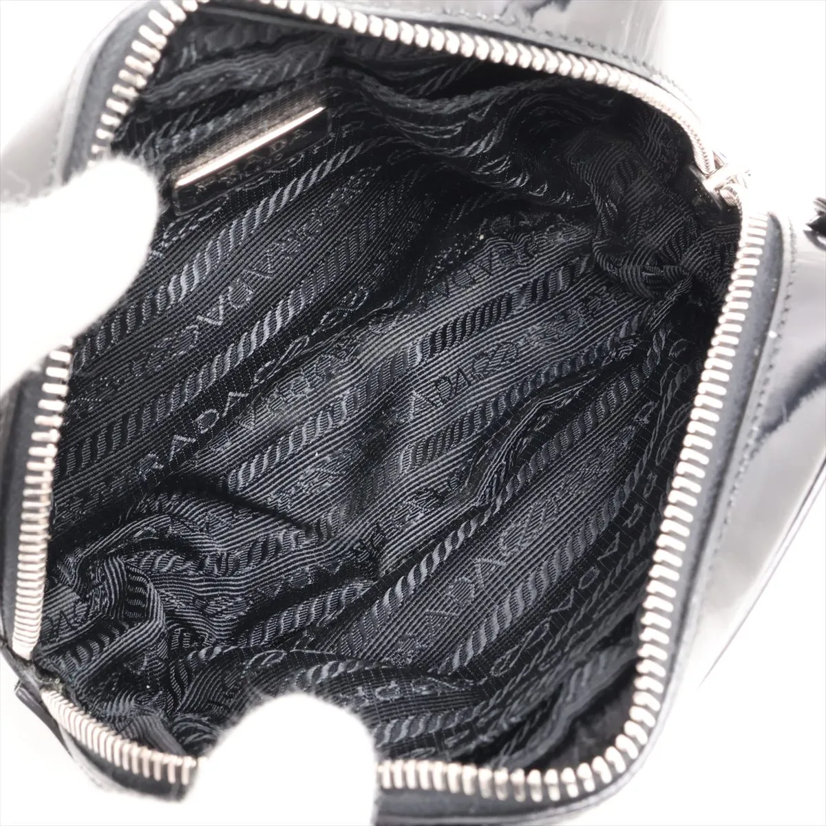 patent leather shoulder bag, black — view 6