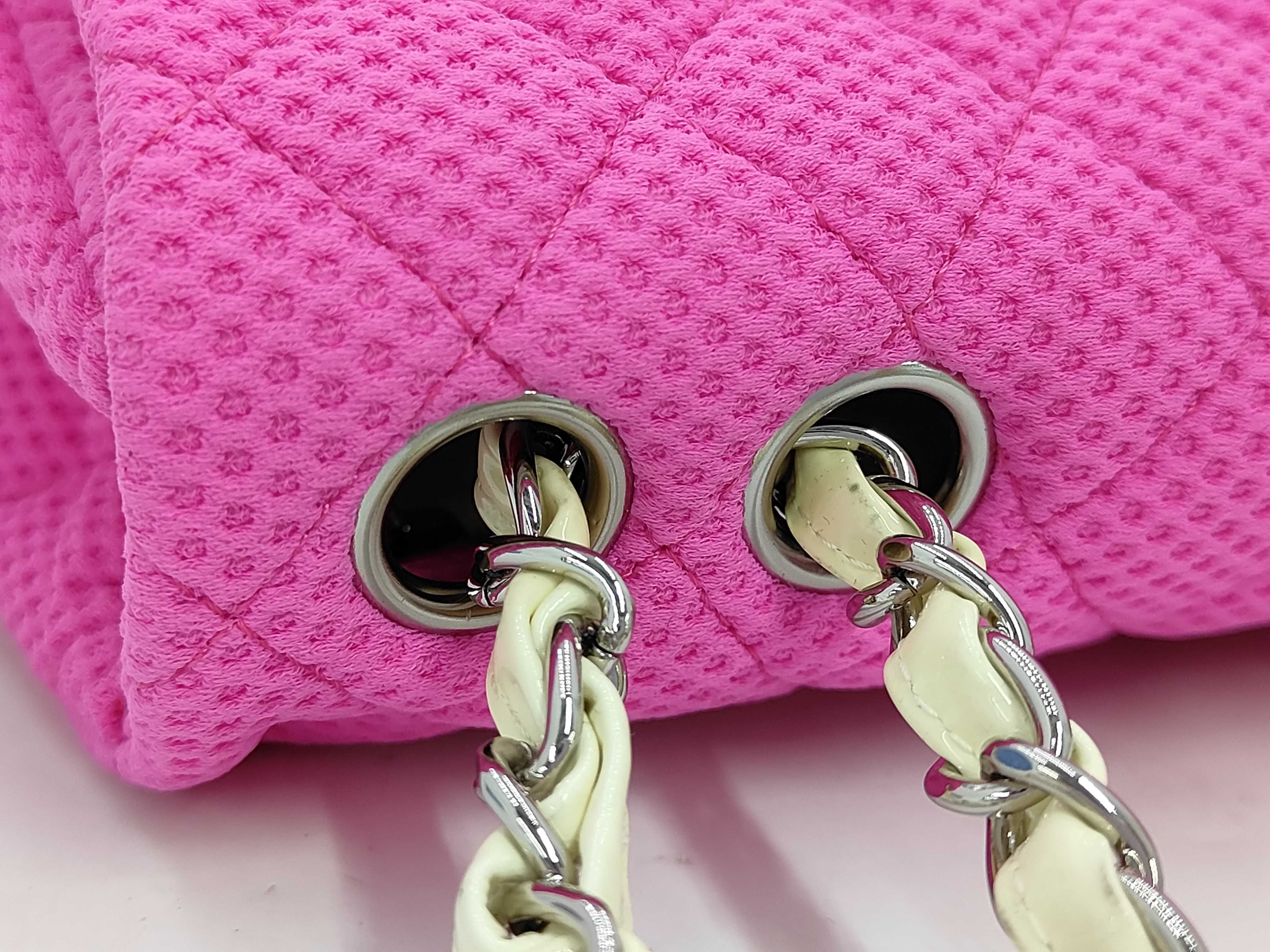 Mesh Matelassé Pink Shoulder Bag — view 7