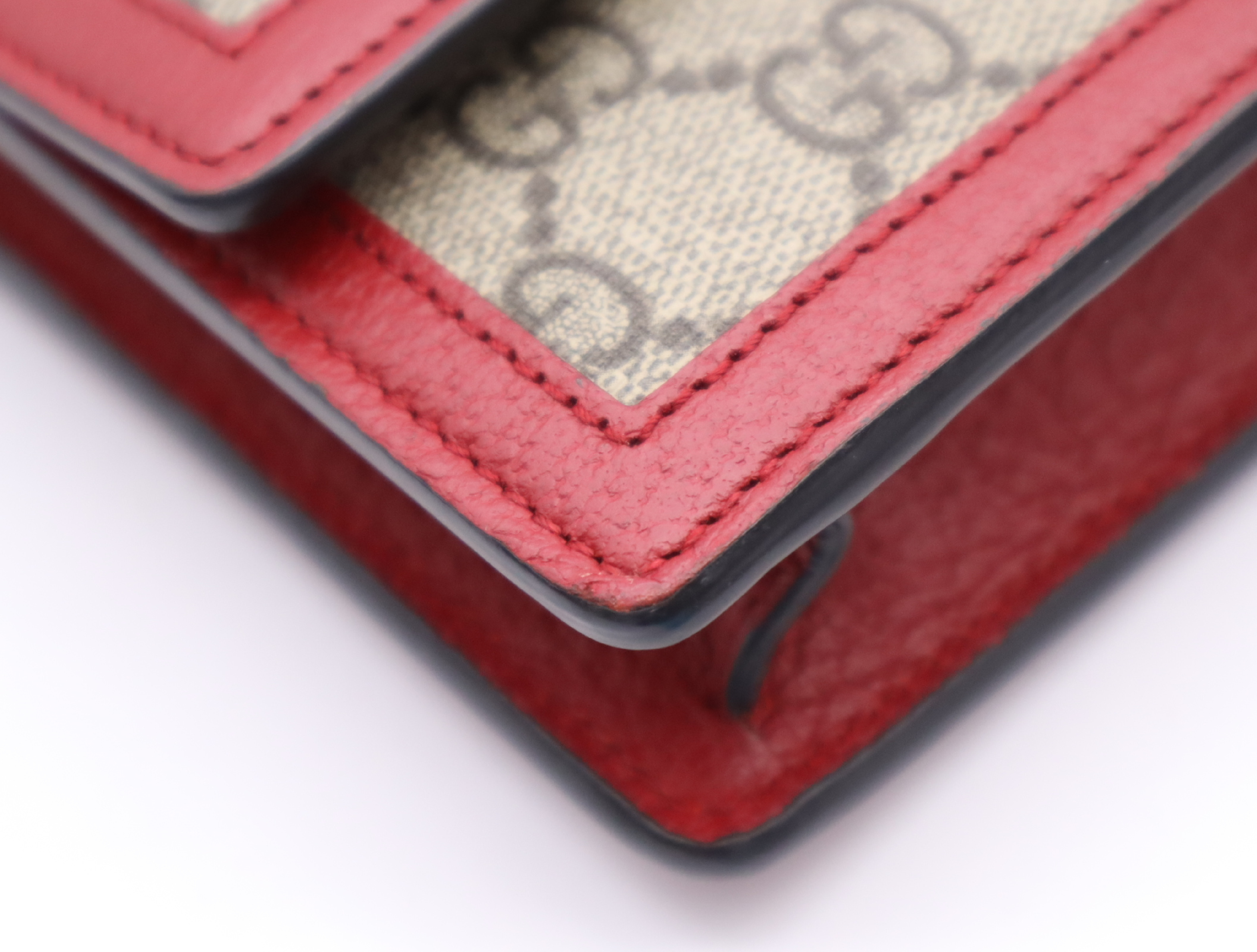 476079 GG Supreme Queen Margaret Bee Chain Wallet Red Beige Shoulder Bag — view 6