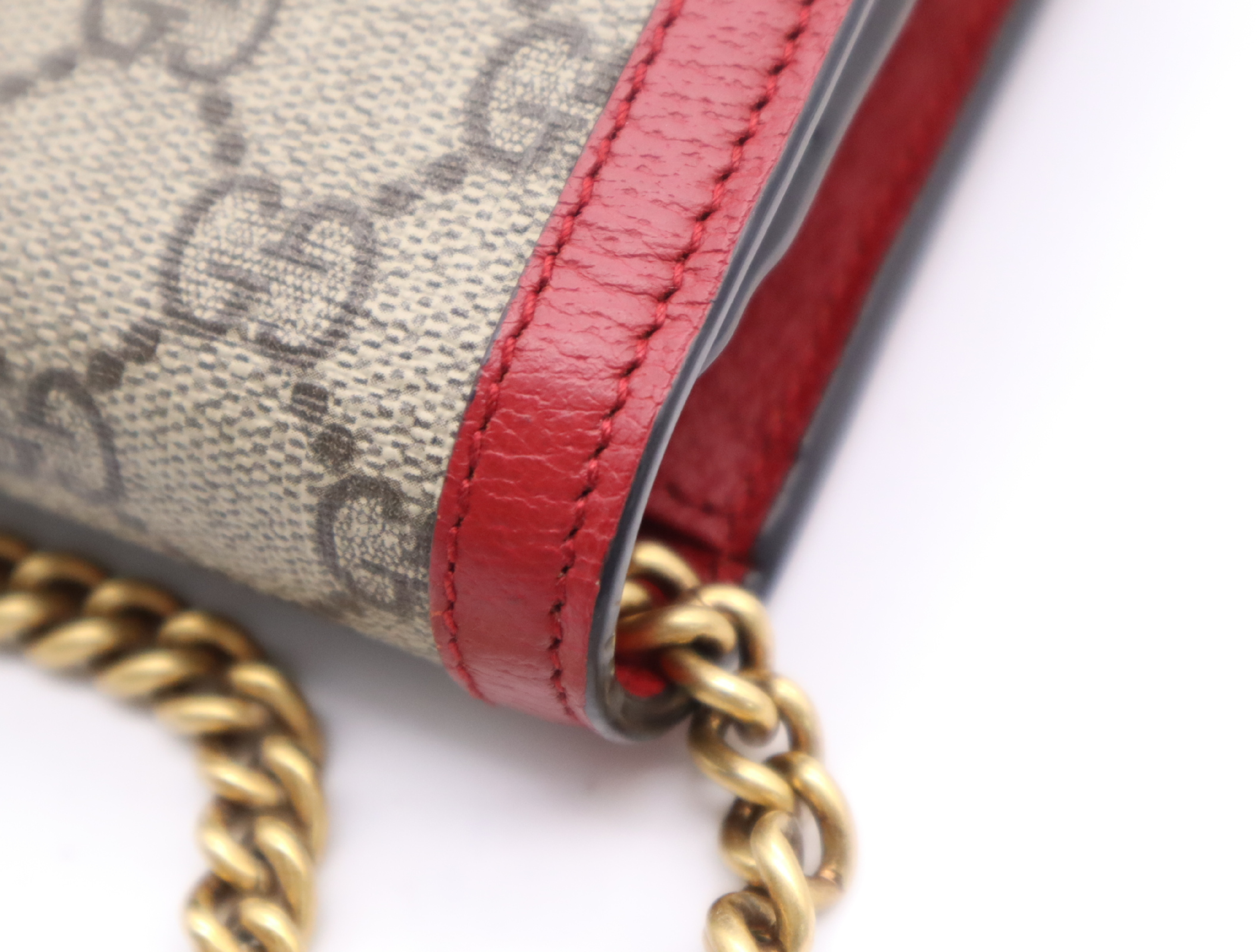476079 GG Supreme Queen Margaret Bee Chain Wallet Red Beige Shoulder Bag — view 9