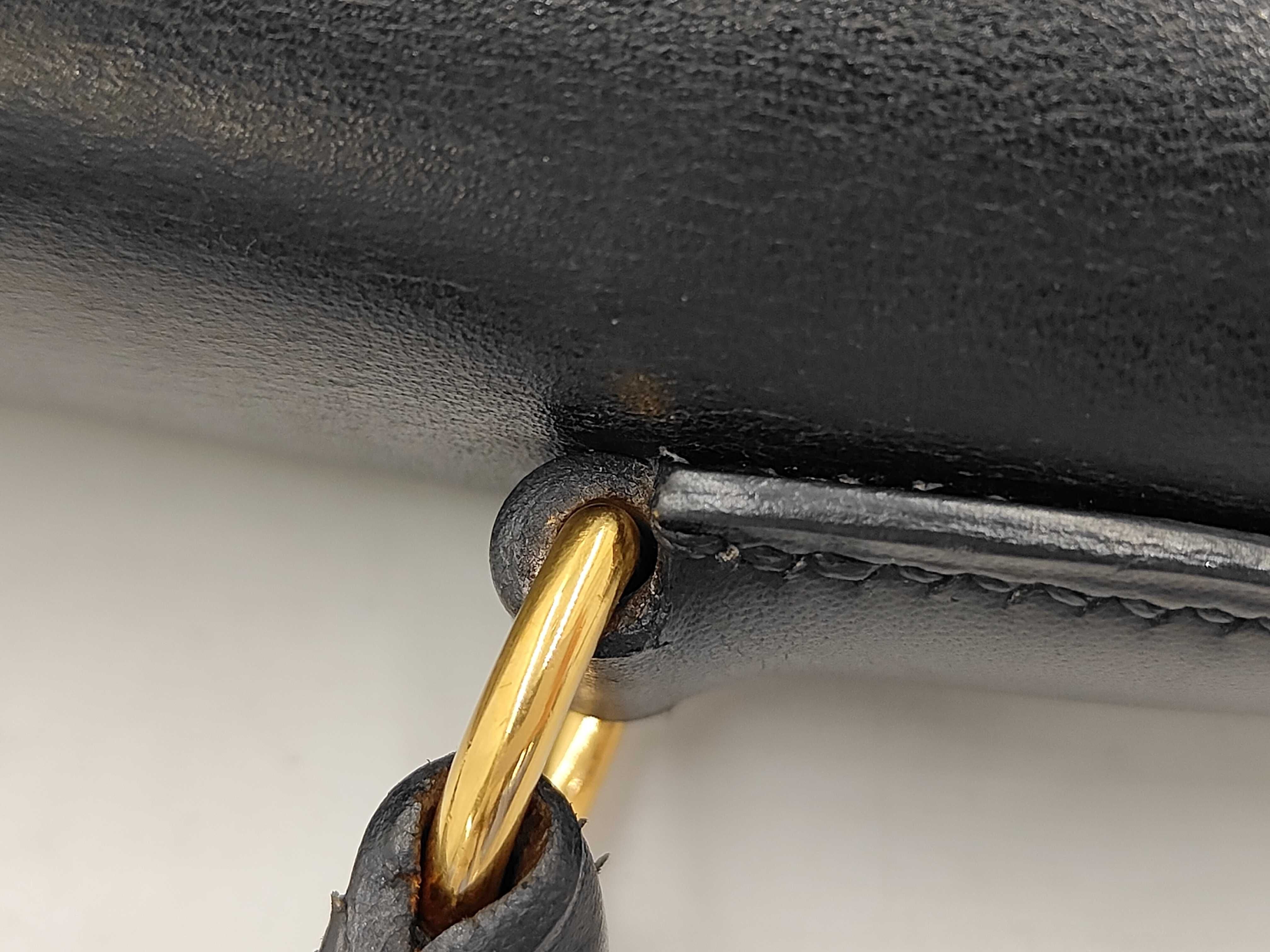 Kelly 32 Black Box Calf Gold Hardware External Stitching B Stamp Handbag — view 7