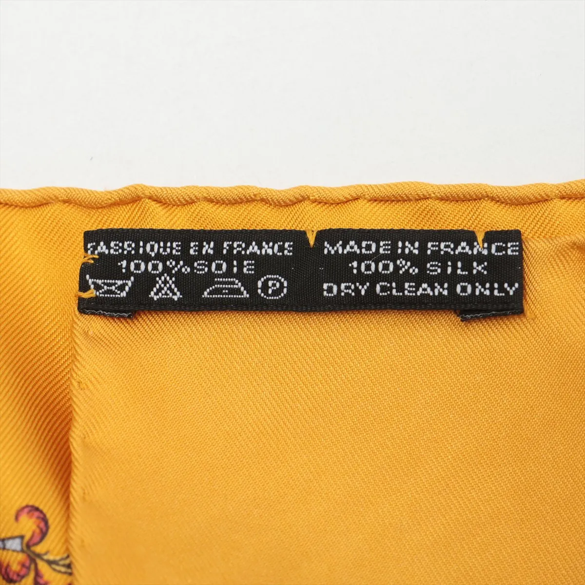 Petit Carré Scarf, Silk, Yellow, Slight wear, Slubs, Horse and Bell design — view 6