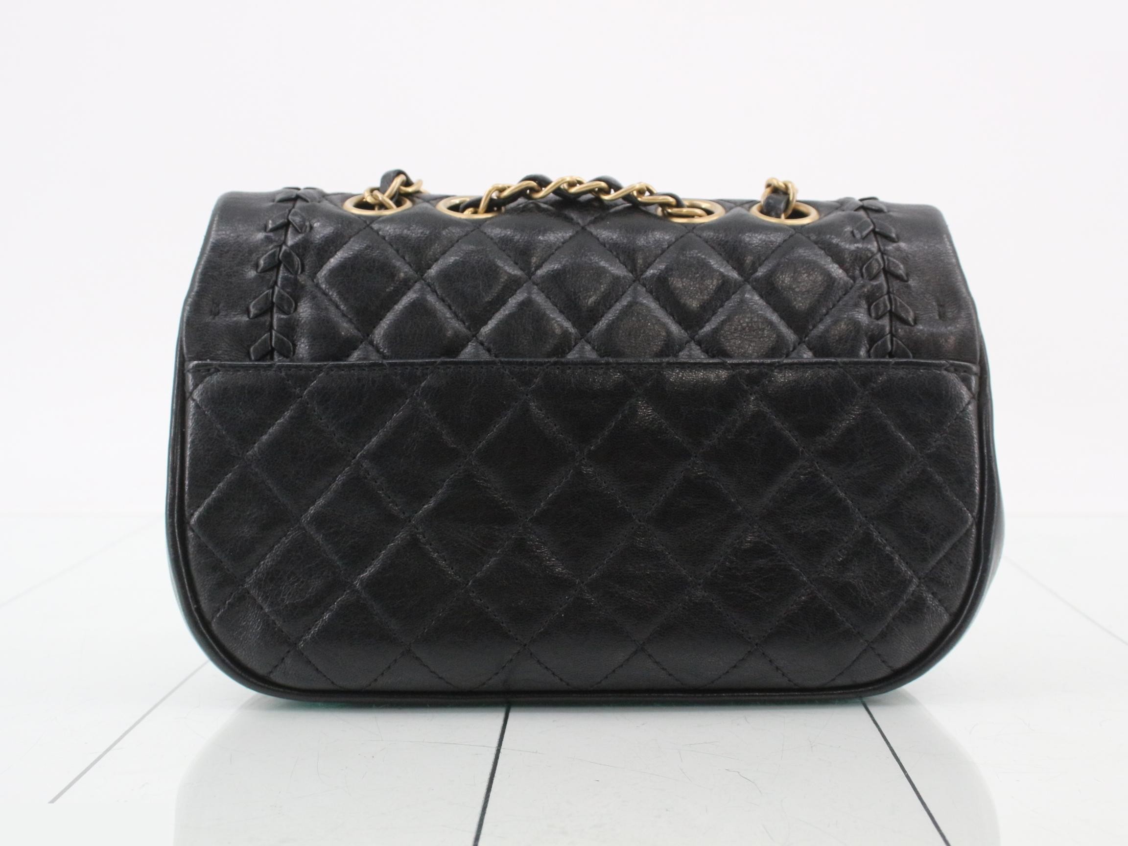 Leather Turnlock Chain Shoulder Bag — view 2