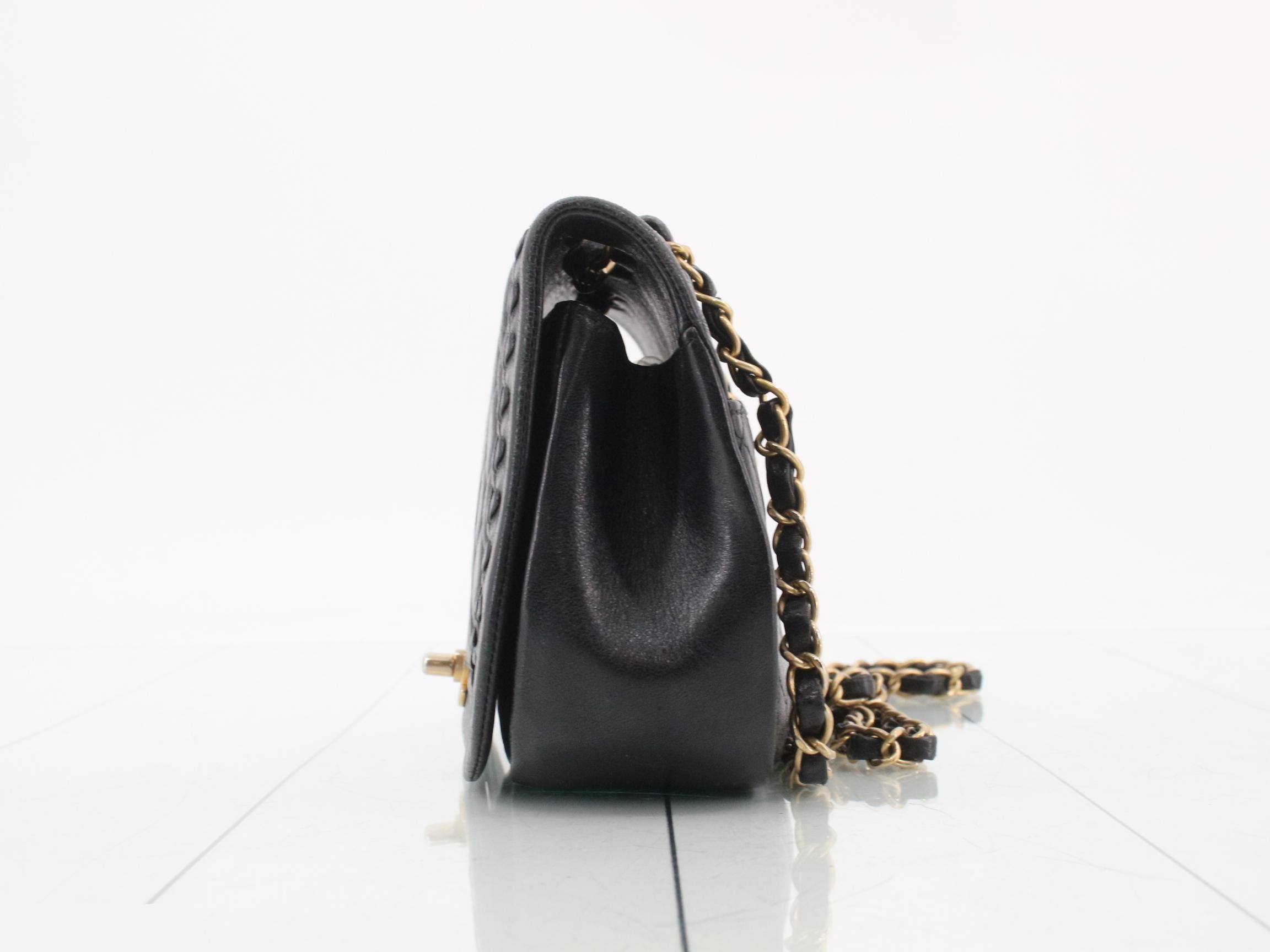 Leather Turnlock Chain Shoulder Bag — view 3