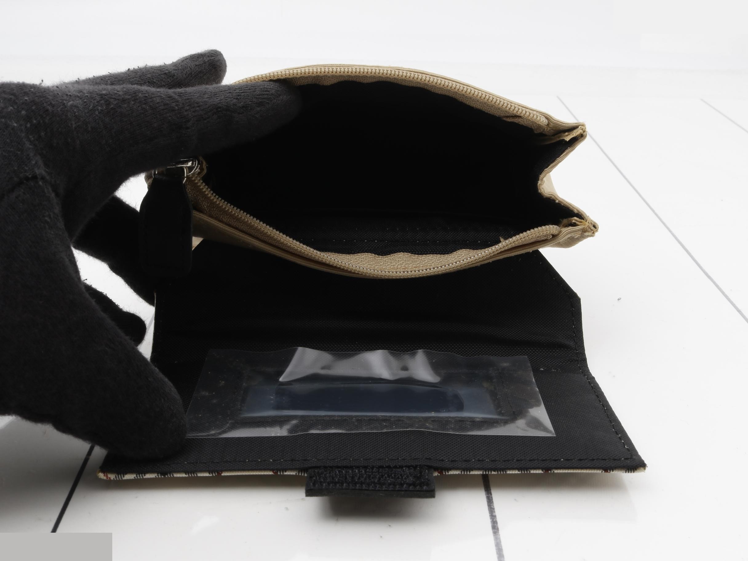 pouch with mirror, Nova Check pattern, beige. — view 4