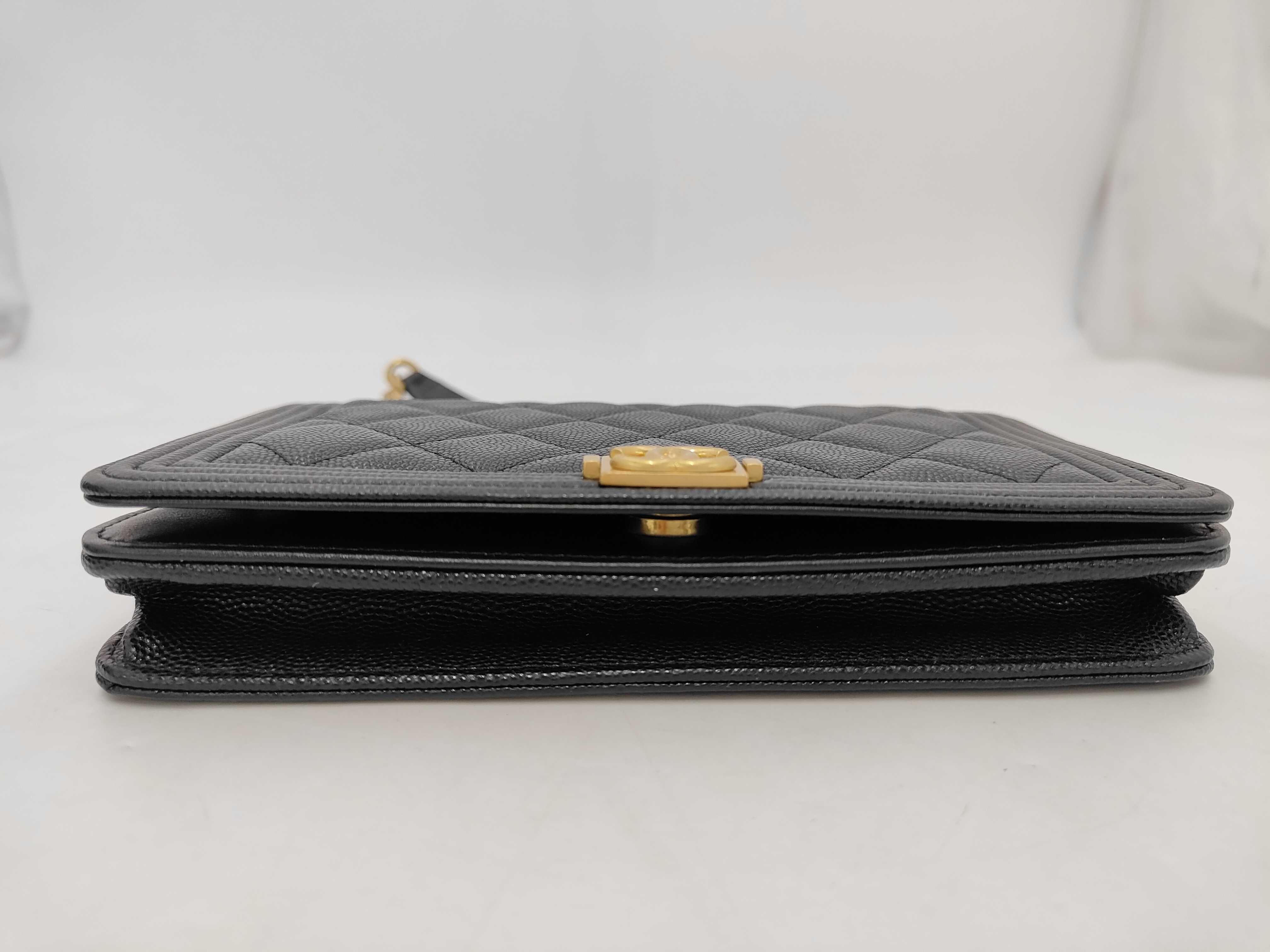 Boy Chanel Top Handle Chain Shoulder Bag, Caviar Leather, Black, Gold Hardware, Shoulder Bag — view 3