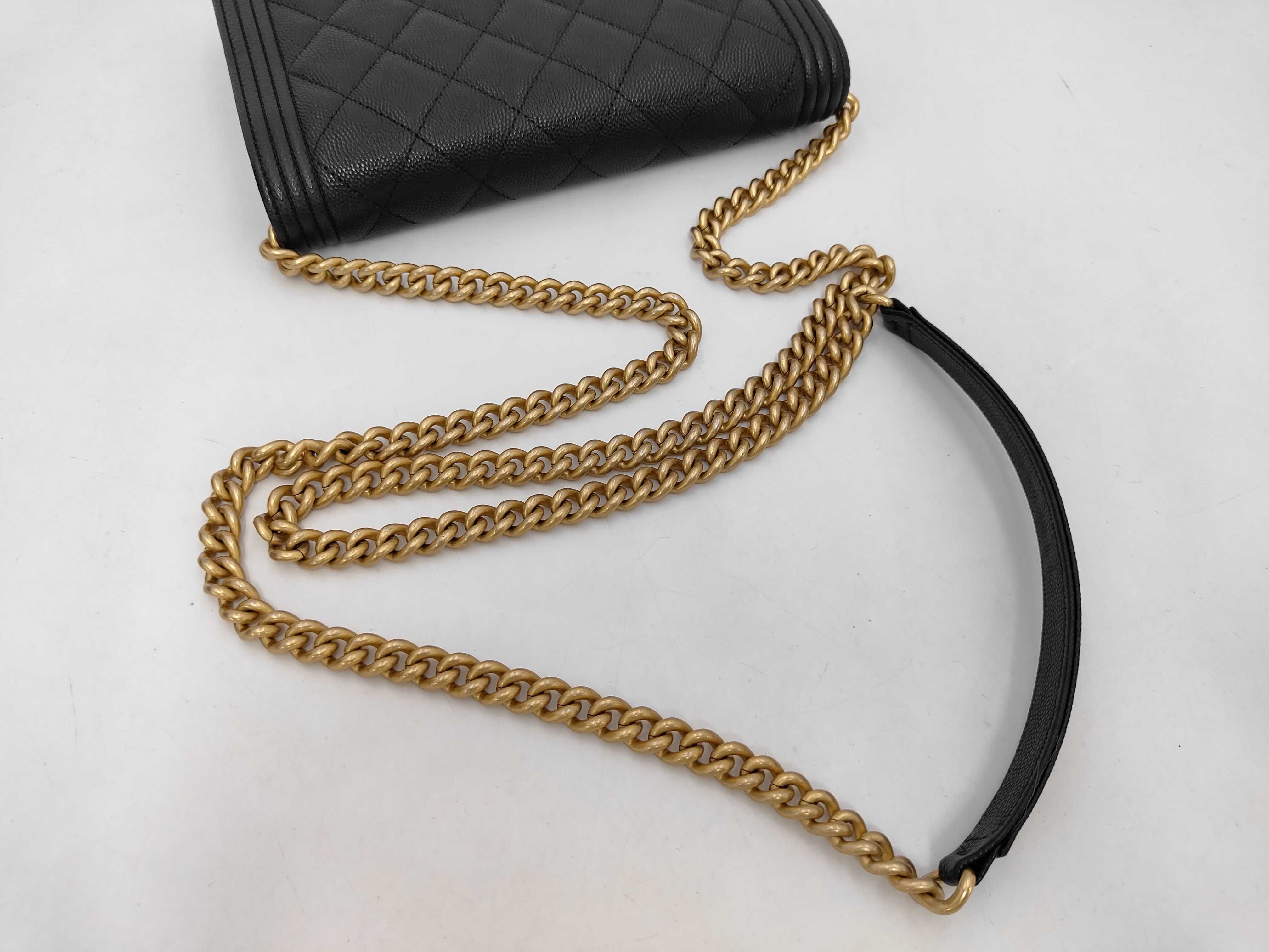 Boy Chanel Top Handle Chain Shoulder Bag, Caviar Leather, Black, Gold Hardware, Shoulder Bag — view 5