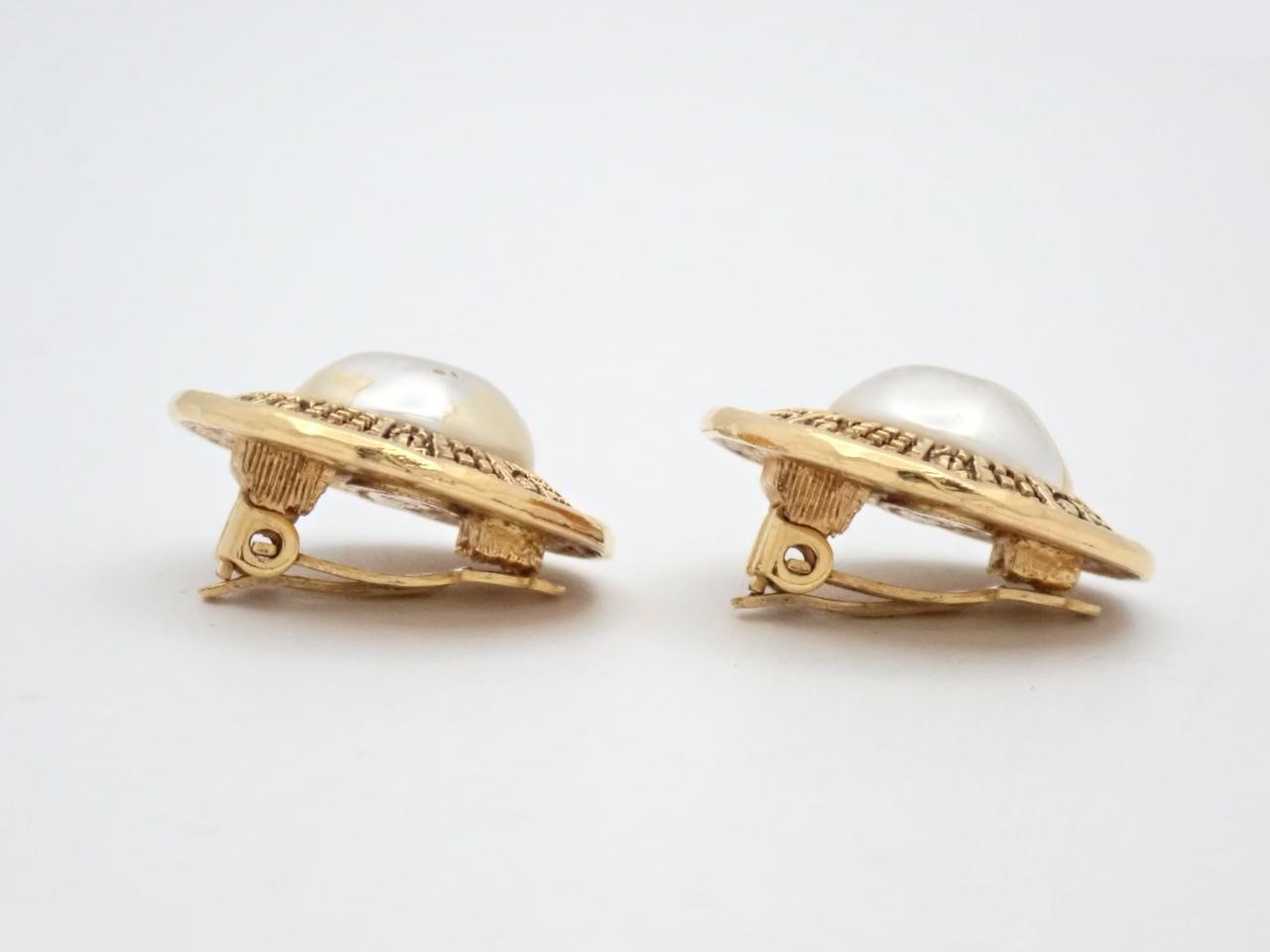 Faux pearl earrings — view 3