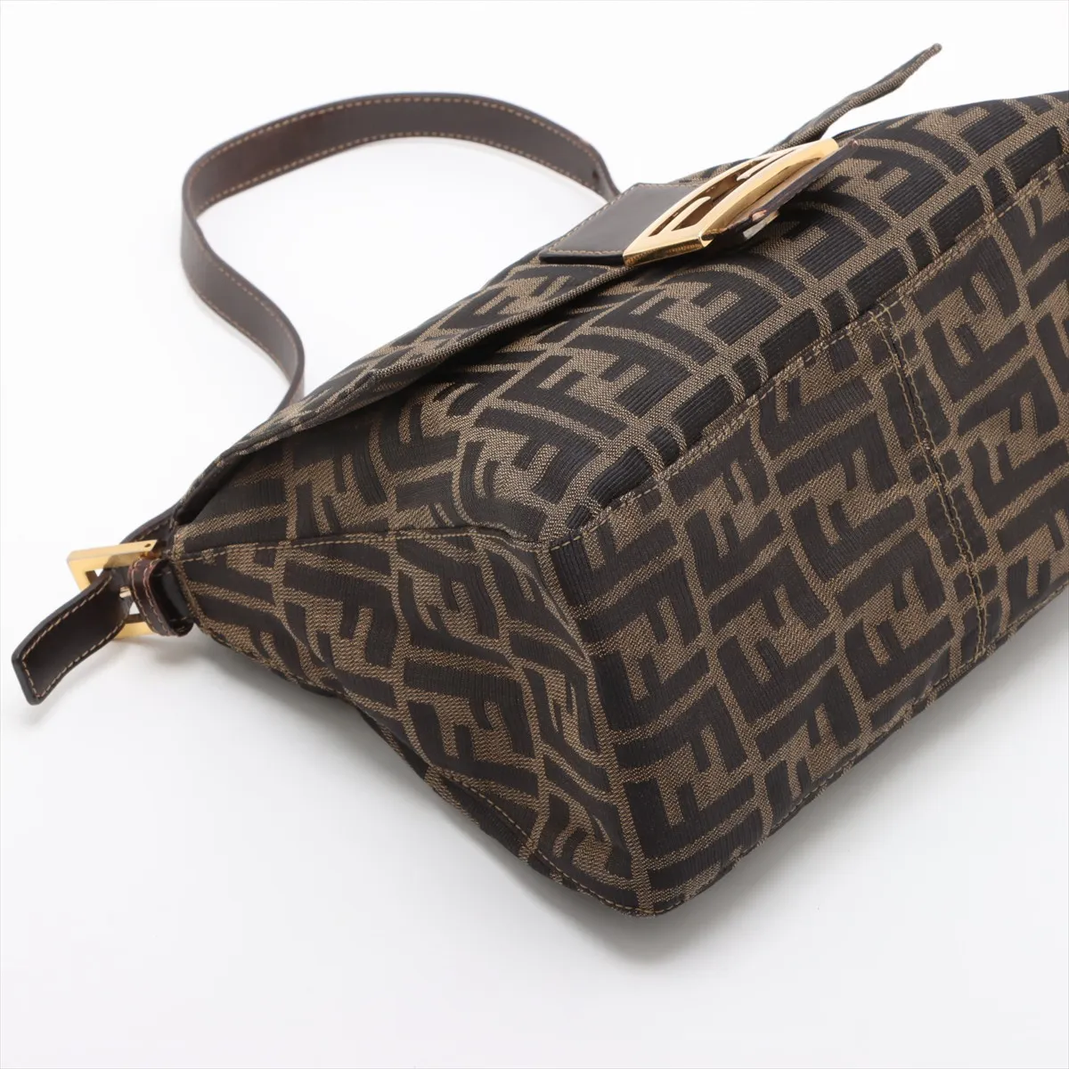 Zucca Mamma Bucket Canvas x Leather Shoulder Bag Brown — view 4