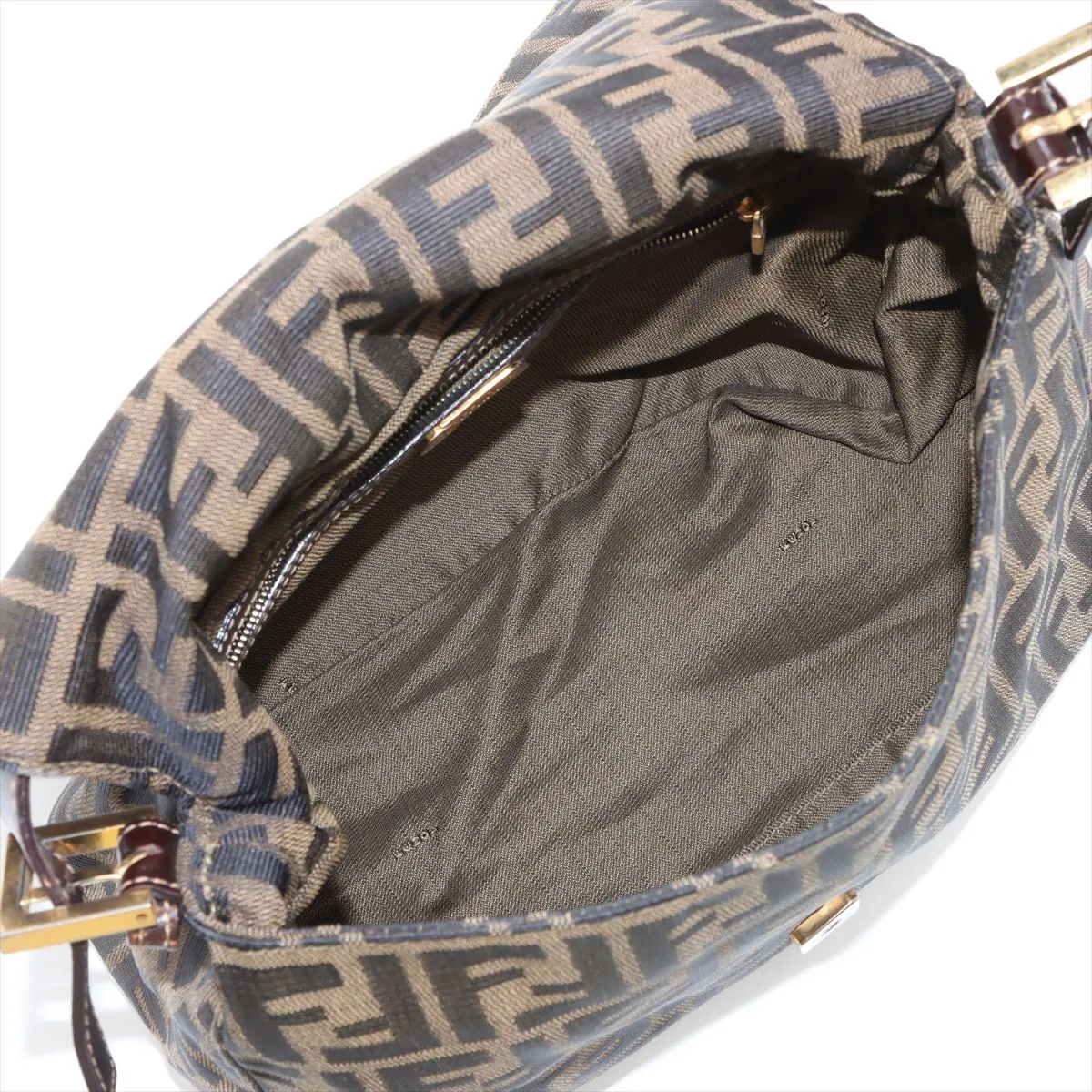 Zucca Mamma Bucket Canvas x Leather Shoulder Bag Brown — view 7