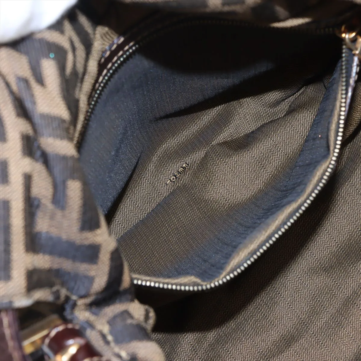 Zucca Mamma Bucket Canvas x Leather Shoulder Bag Brown — view 8