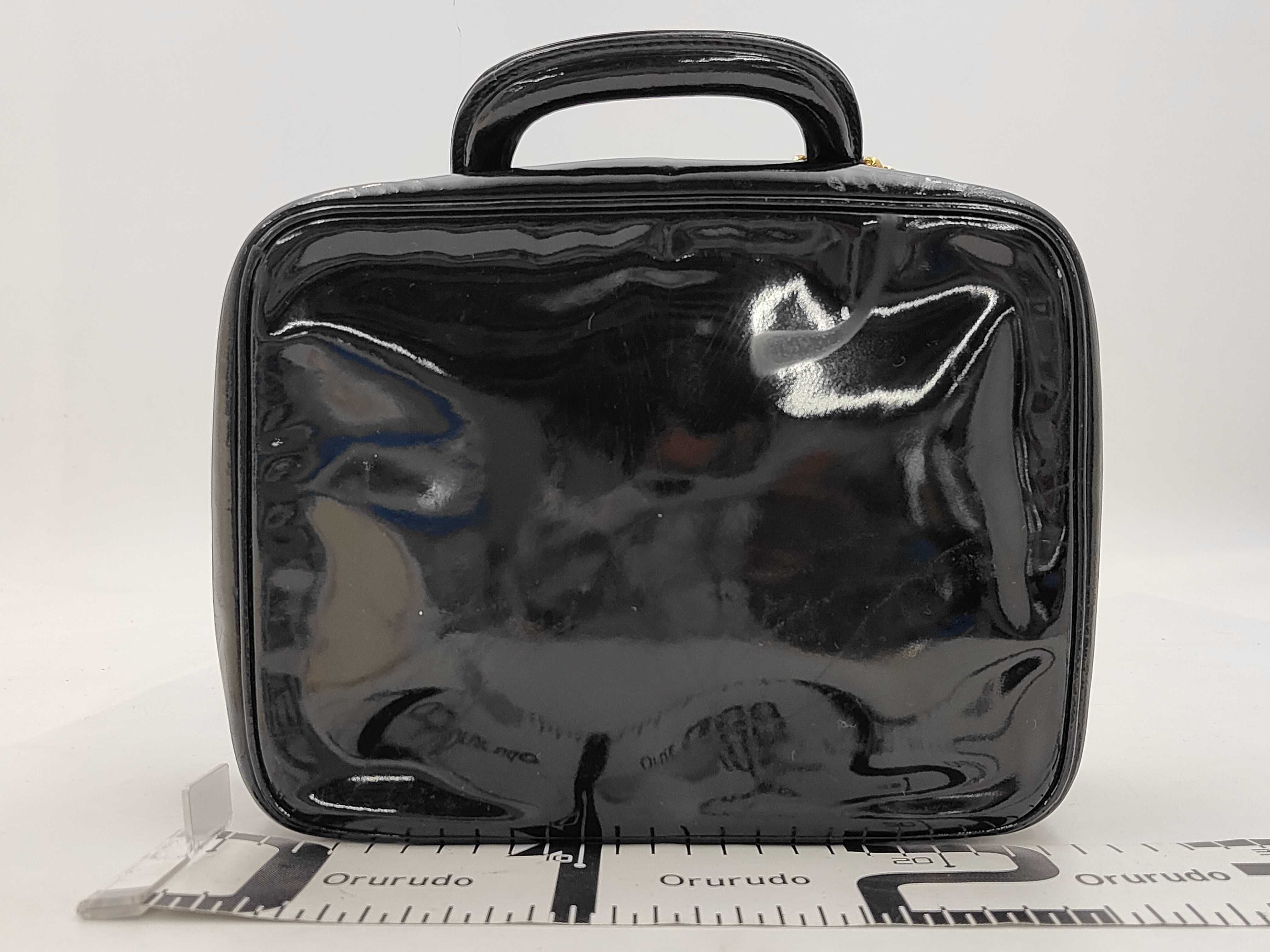 Coco Mark Enamel Vanity Bag, 2-Way, Black with Gold Hardware, 4476589 A07061 Vanity Bag — view 2