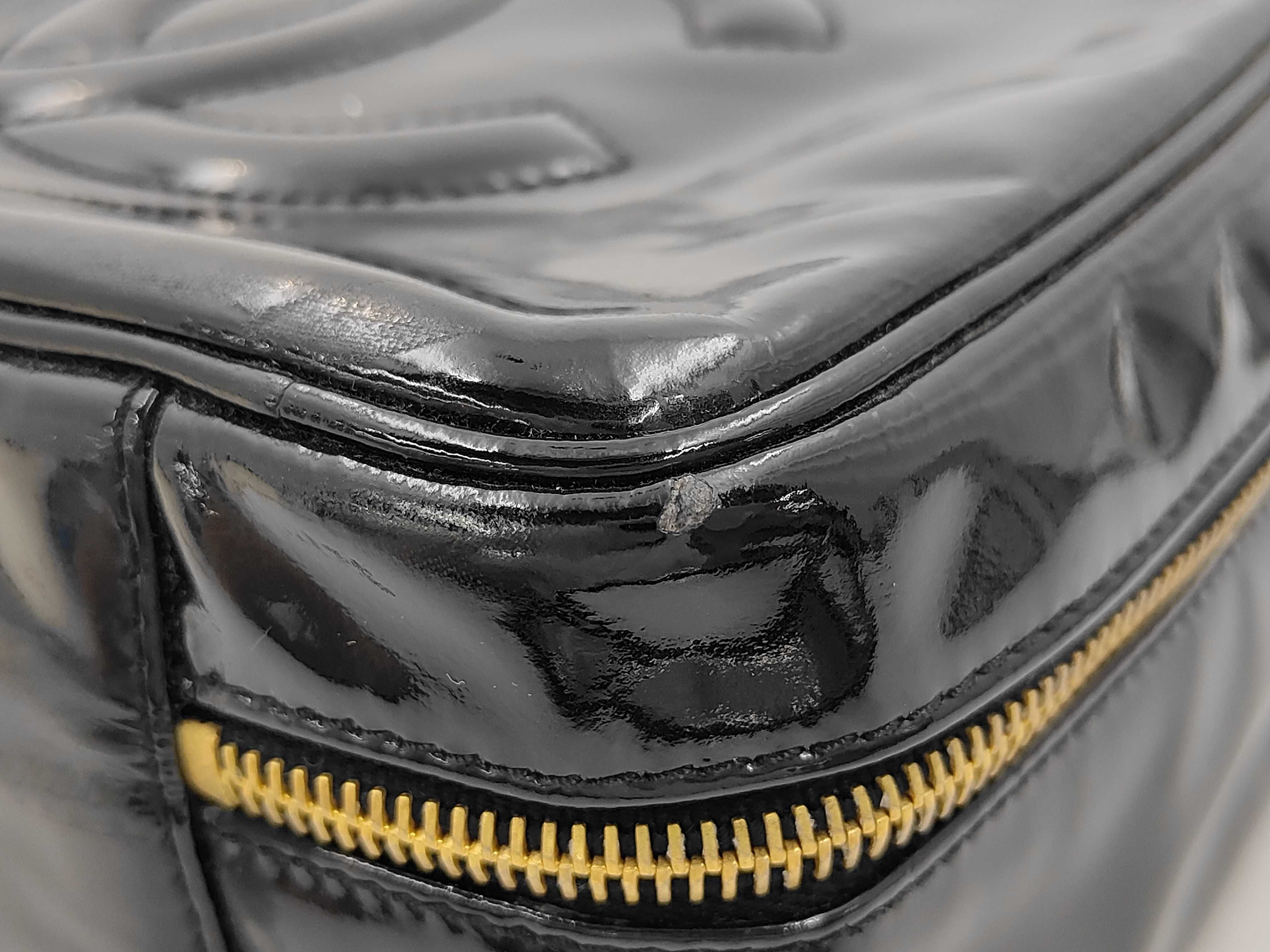 Coco Mark Enamel Vanity Bag, 2-Way, Black with Gold Hardware, 4476589 A07061 Vanity Bag — view 6