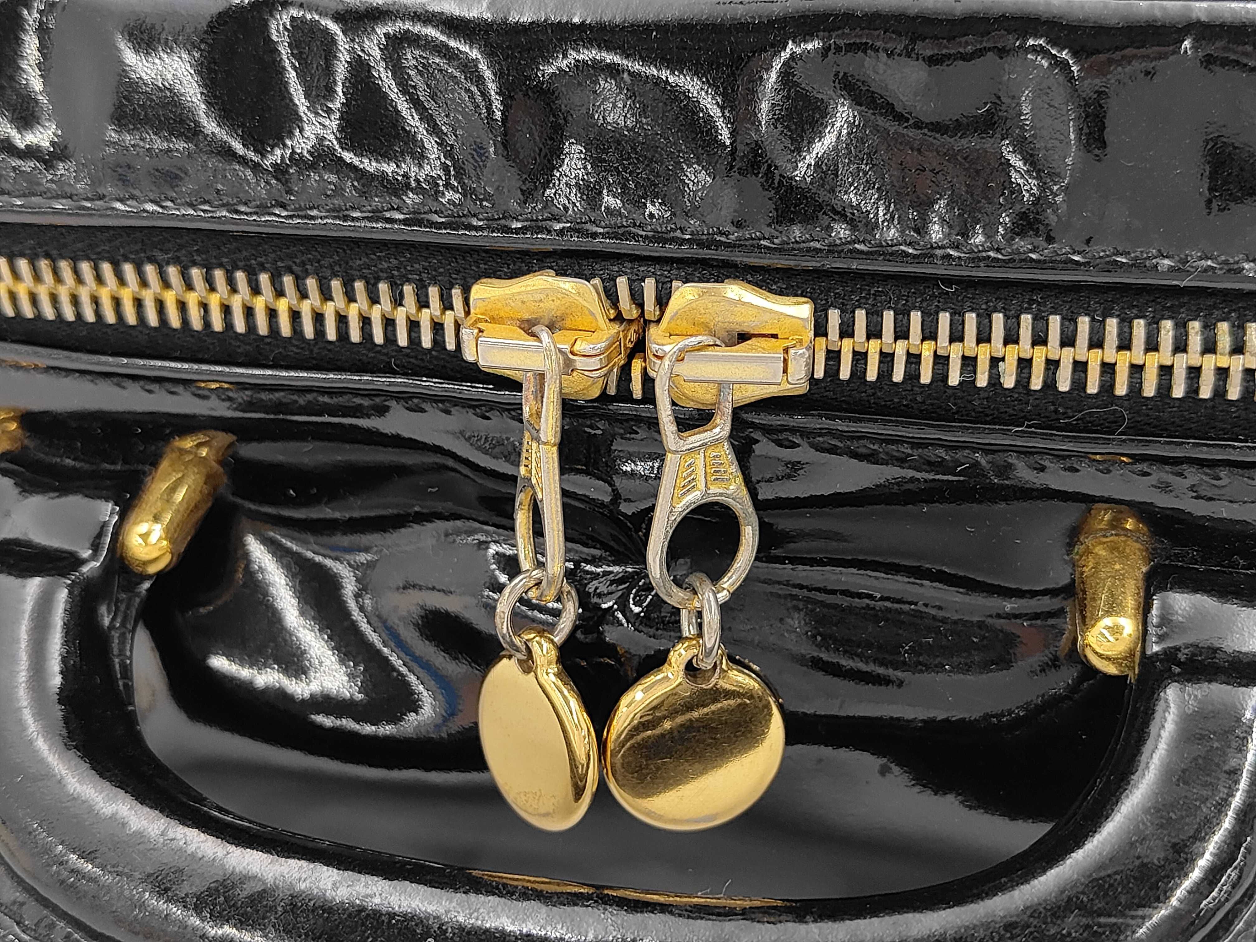 Coco Mark Enamel Vanity Bag, 2-Way, Black with Gold Hardware, 4476589 A07061 Vanity Bag — view 8