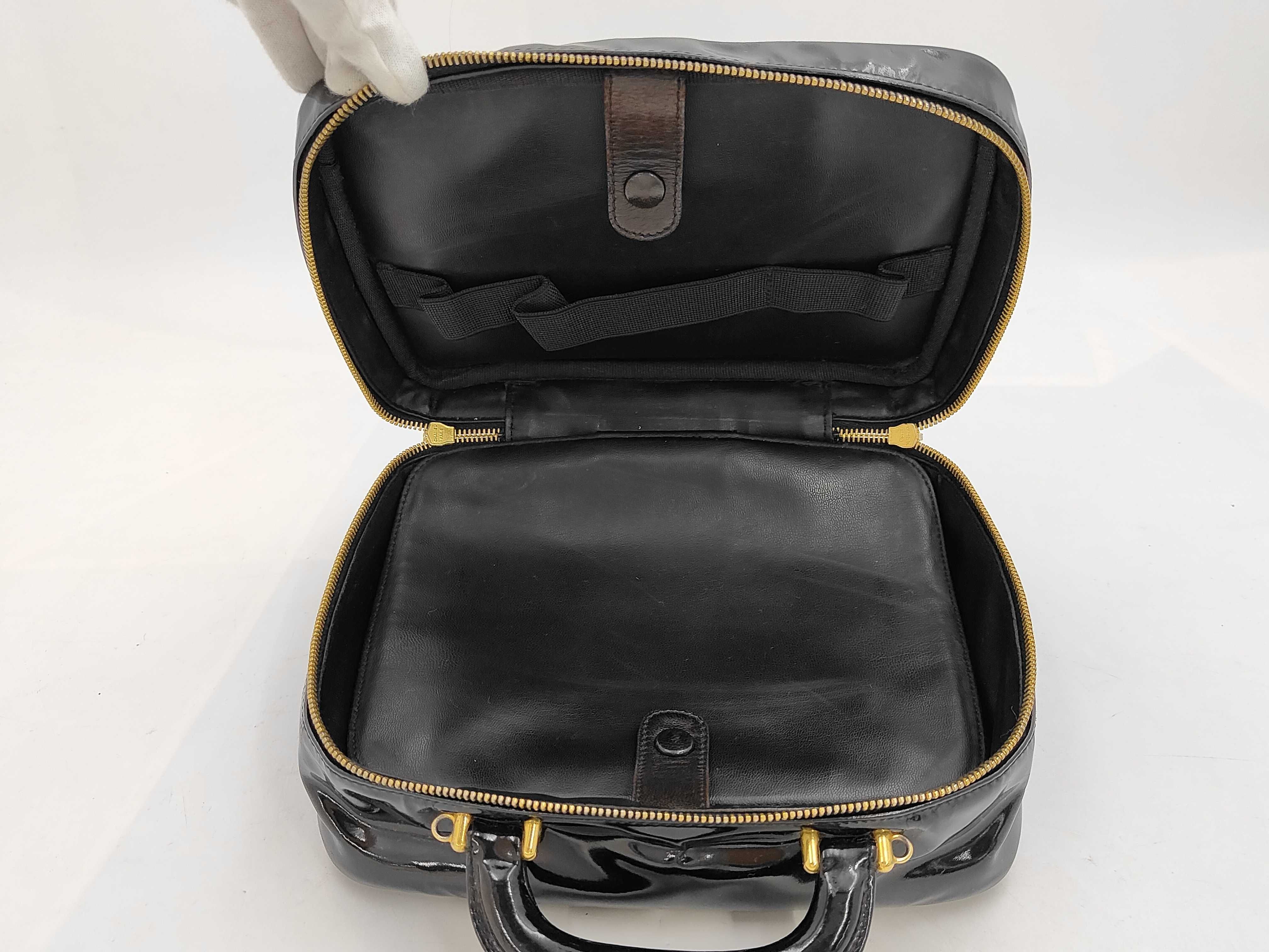 Coco Mark Enamel Vanity Bag, 2-Way, Black with Gold Hardware, 4476589 A07061 Vanity Bag — view 9