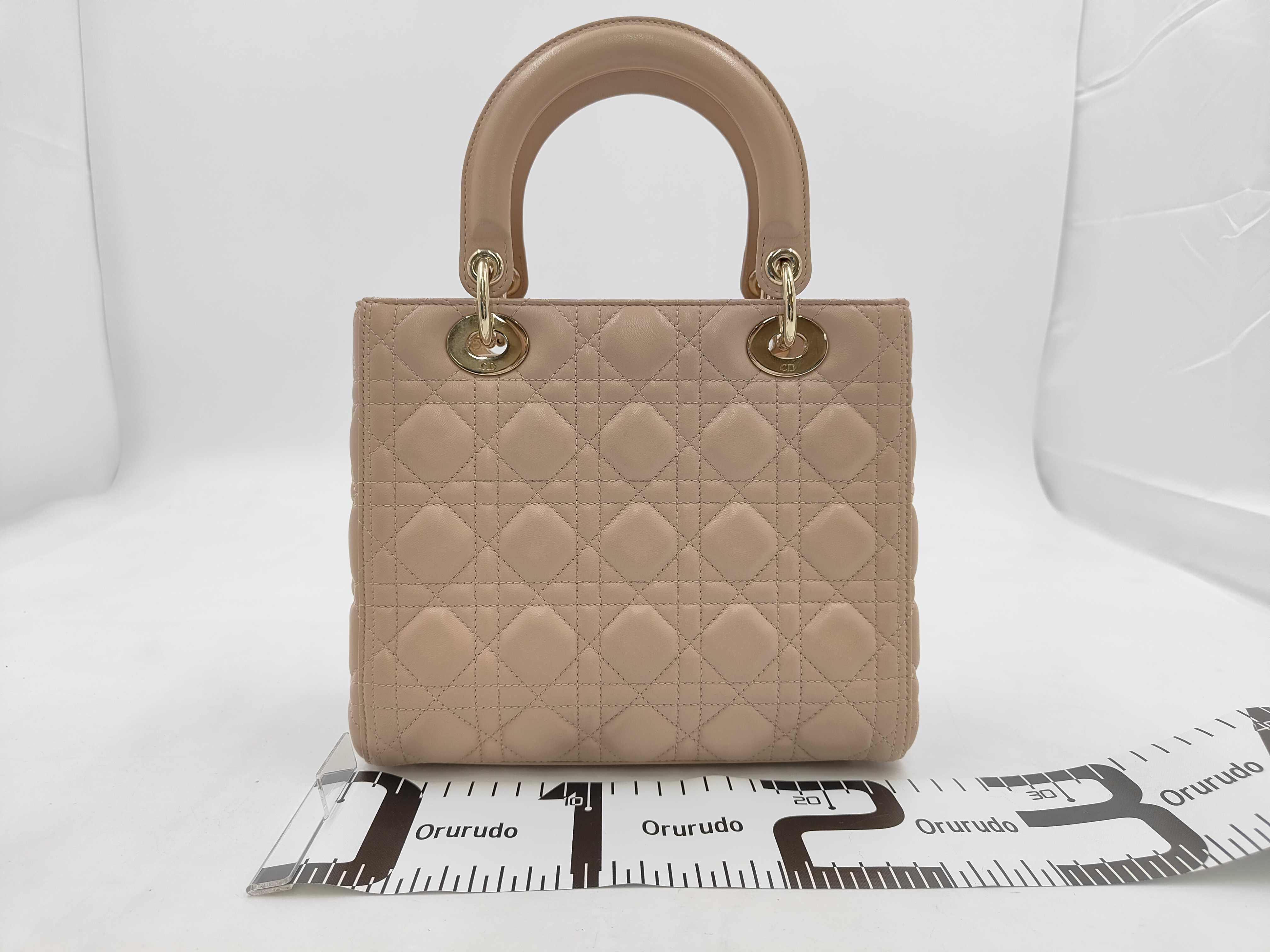 Christian Lady Dior Medium Beige Handbag — view 2