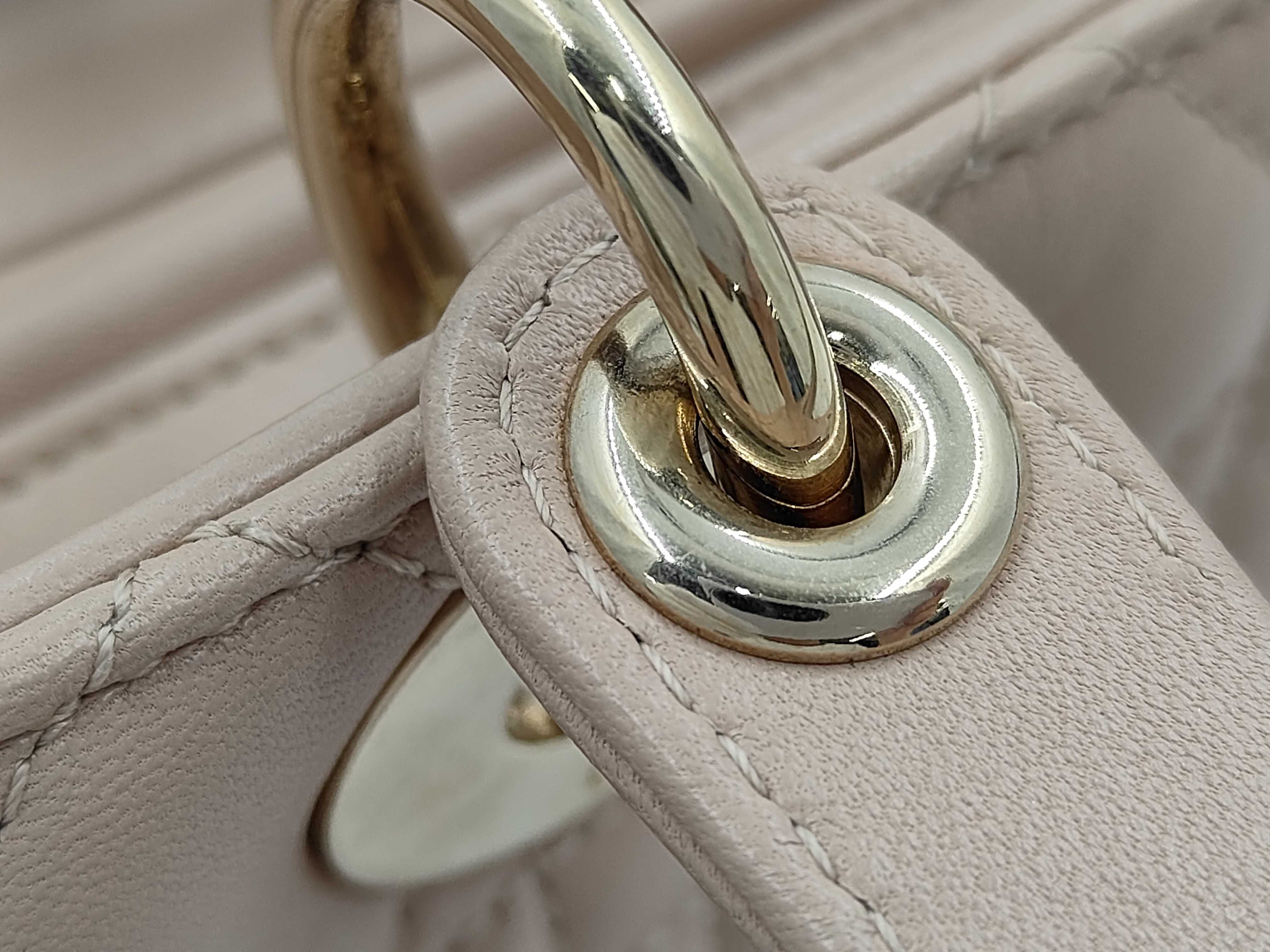 Christian Lady Dior Medium Beige Handbag — view 5