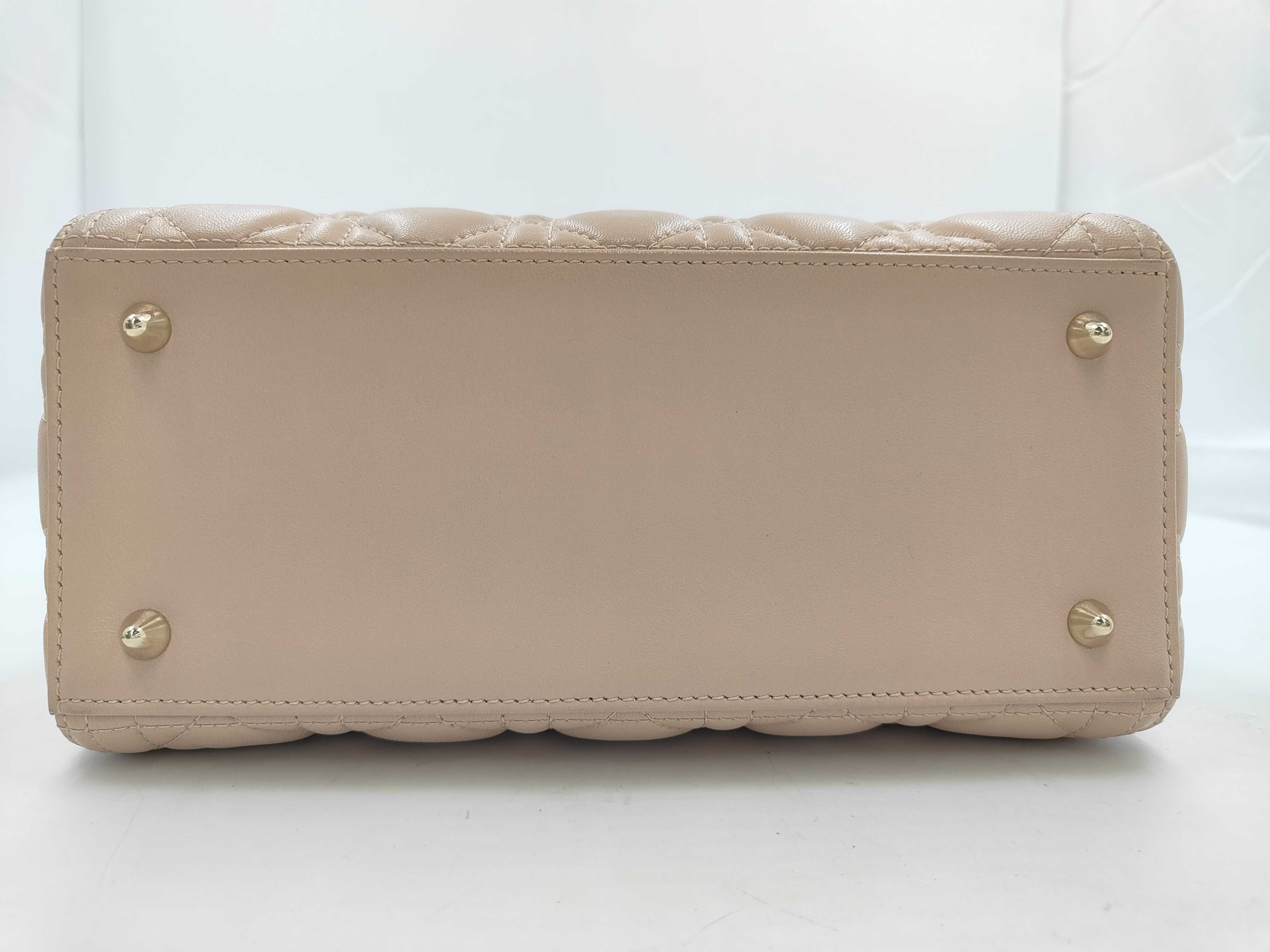 Christian Lady Dior Medium Beige Handbag — view 8