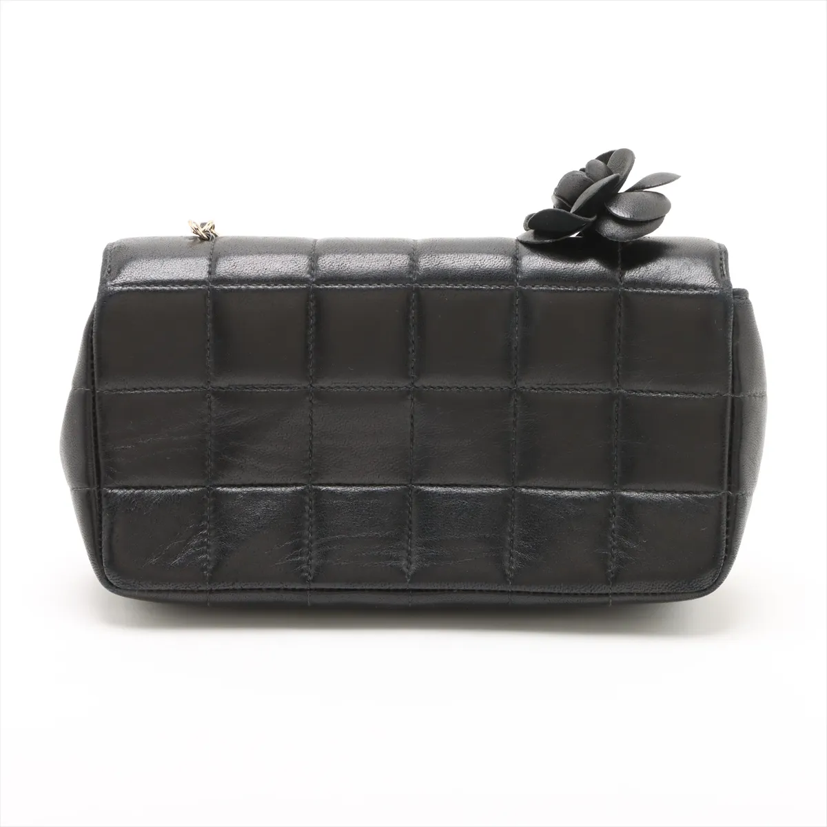 Chocolate Bar Lambskin Chain Shoulder Bag Camellia Black Gold Hardware 9364422 No. 9 — view 2