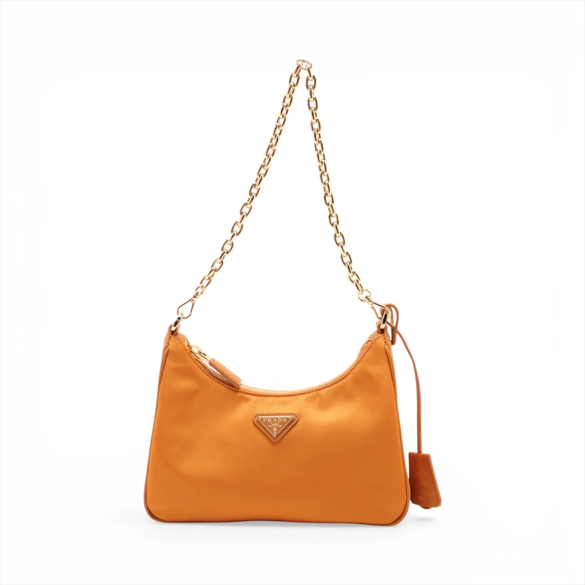 Tessuto Nylon x Leather 2-Way Shoulder Bag, Orange — view 2