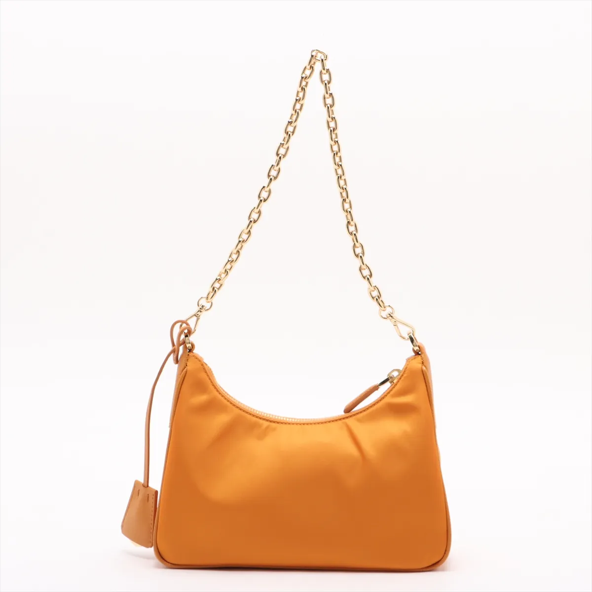 Tessuto Nylon x Leather 2-Way Shoulder Bag, Orange — view 3