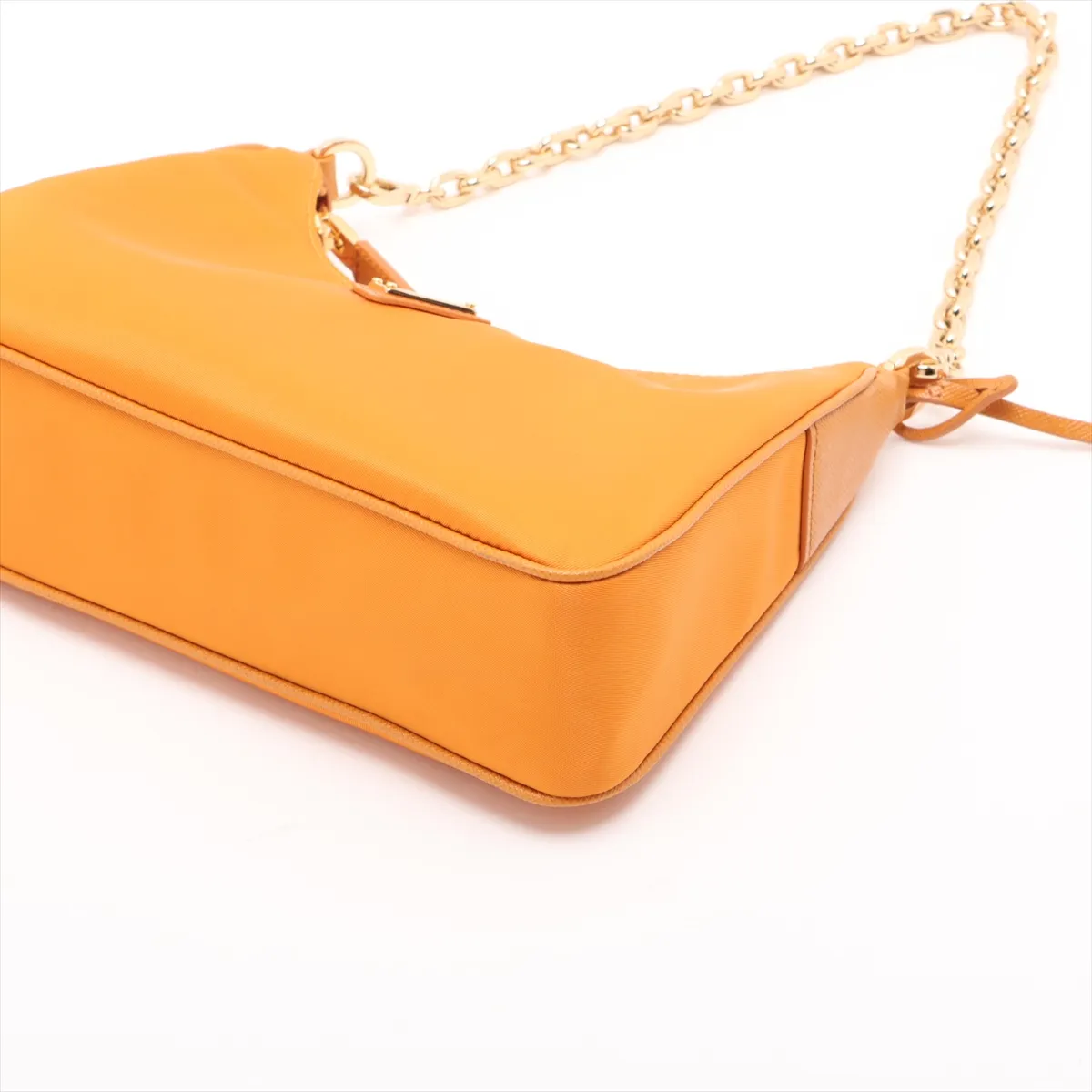 Tessuto Nylon x Leather 2-Way Shoulder Bag, Orange — view 4