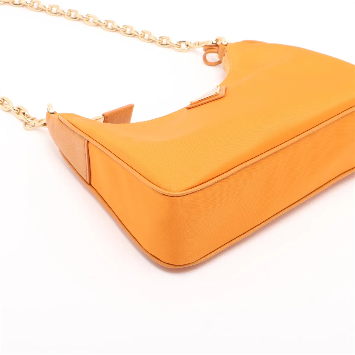 Tessuto Nylon x Leather 2-Way Shoulder Bag, Orange — view 5