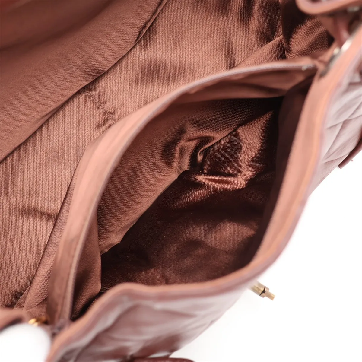 Matelassé Lambskin Chain Shoulder Bag, Tortoiseshell Brown with Gold Hardware, Item No. 3446722 (Serial No. 3) — view 7
