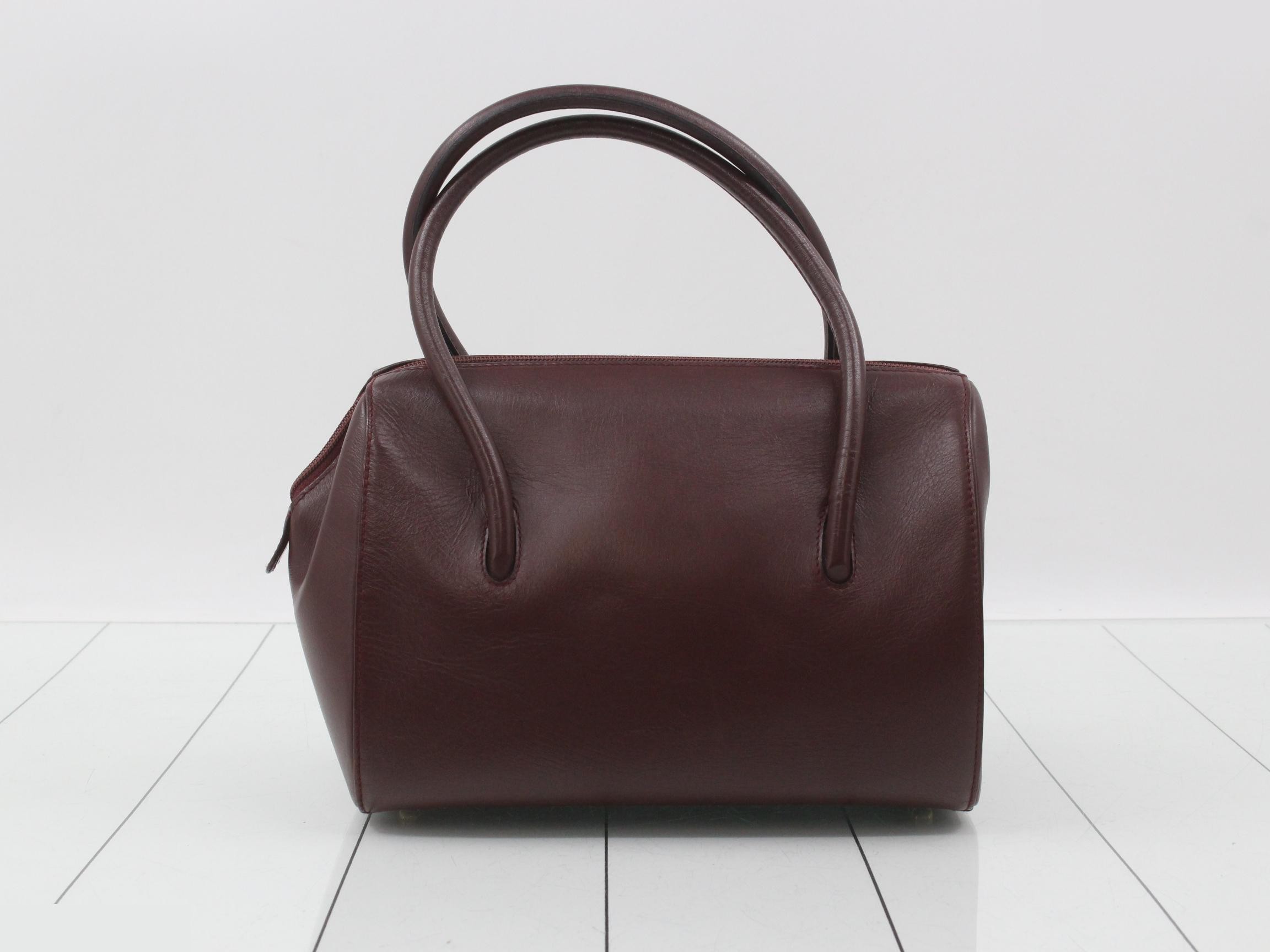 Leather handbag, Must Line, Boston style, Bordeaux/Wine Red — view 2