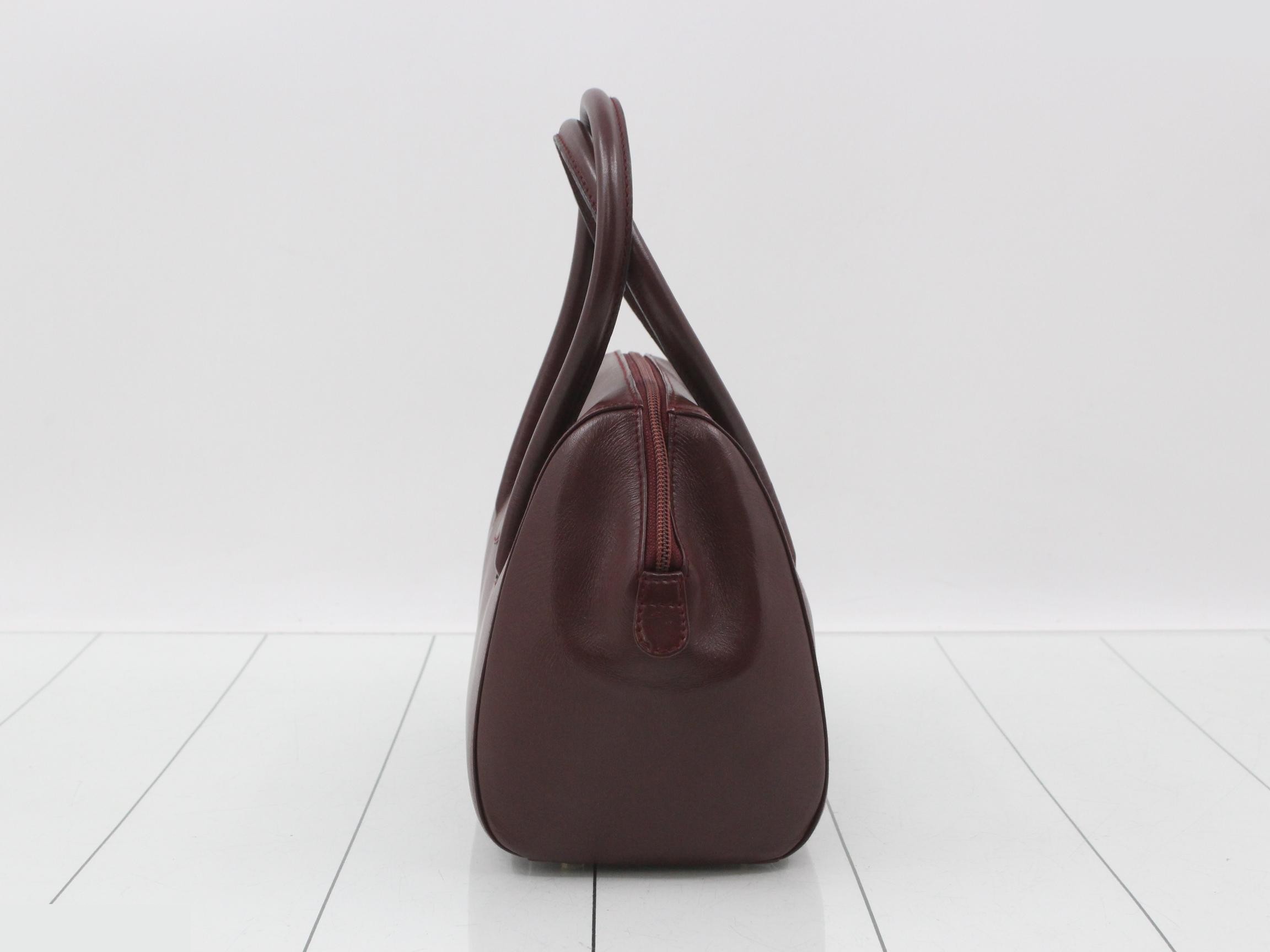 Leather handbag, Must Line, Boston style, Bordeaux/Wine Red — view 3