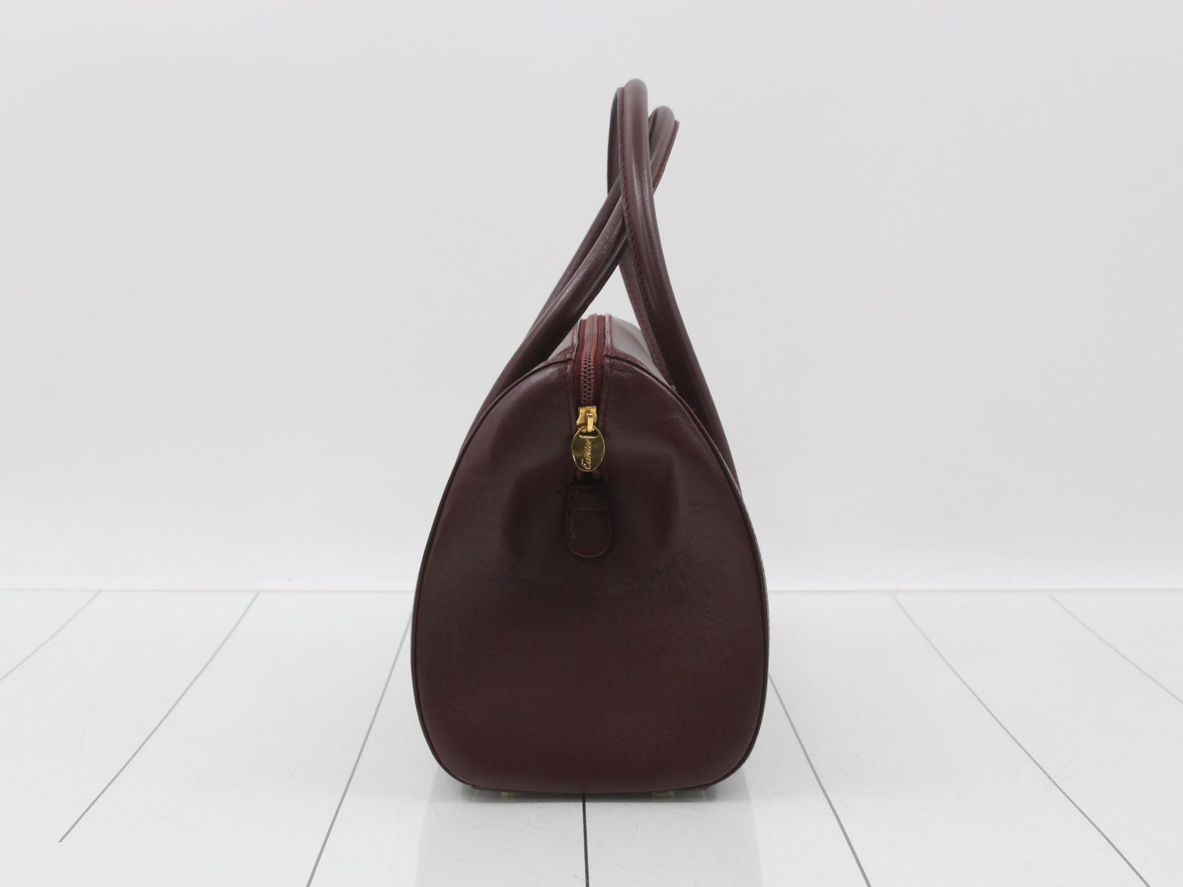 Leather handbag, Must Line, Boston style, Bordeaux/Wine Red — view 4