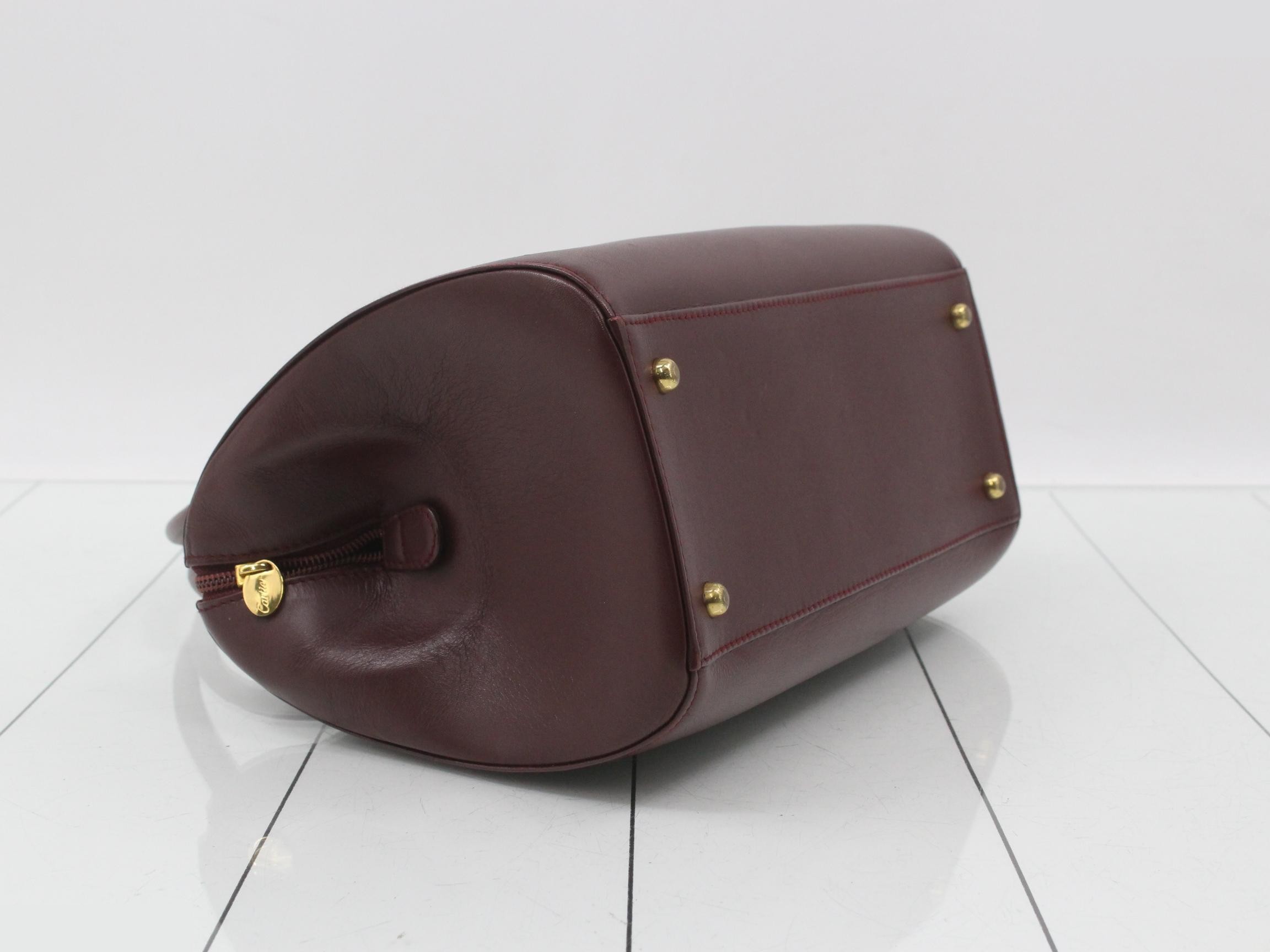 Leather handbag, Must Line, Boston style, Bordeaux/Wine Red — view 5