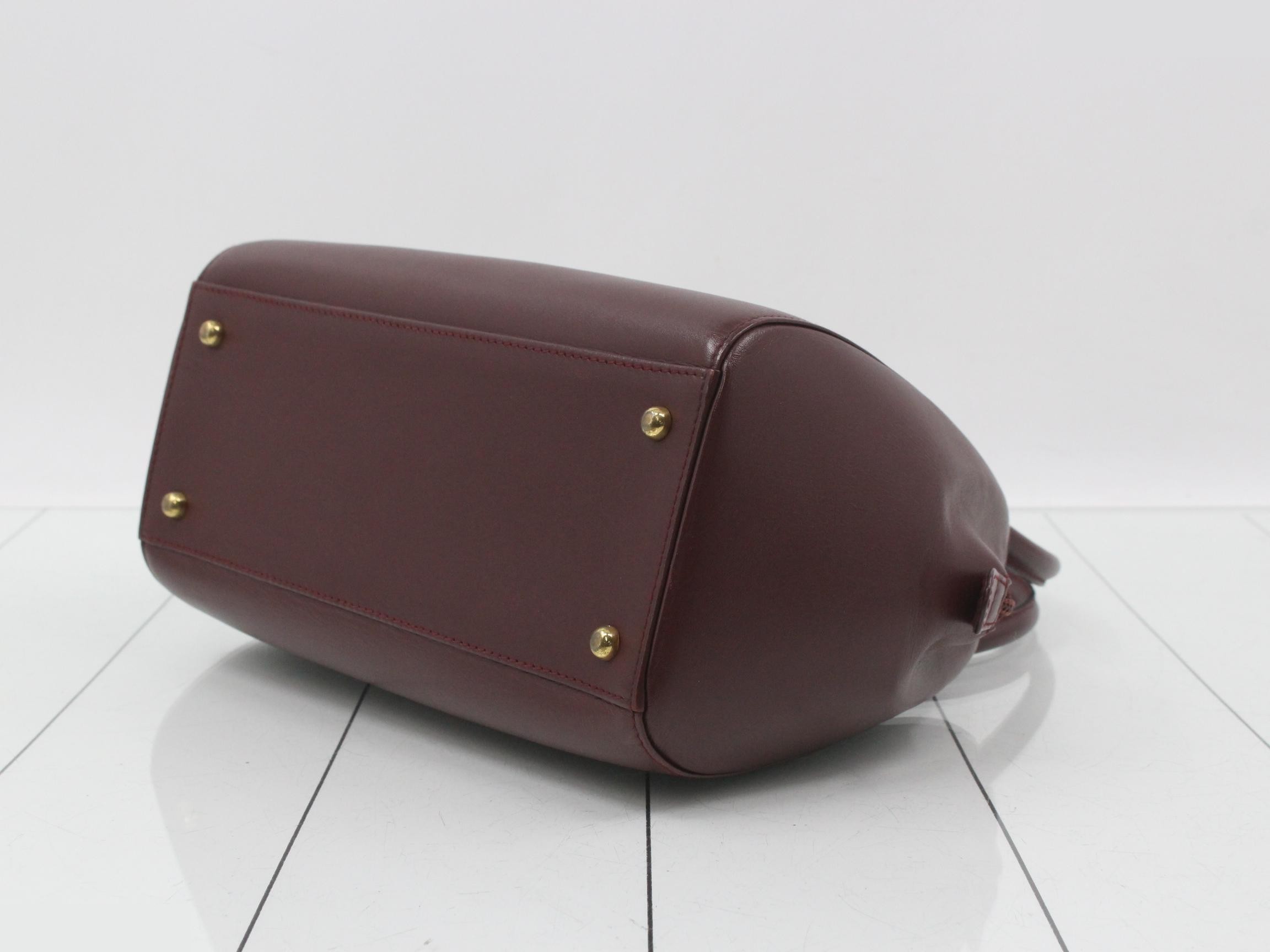 Leather handbag, Must Line, Boston style, Bordeaux/Wine Red — view 6