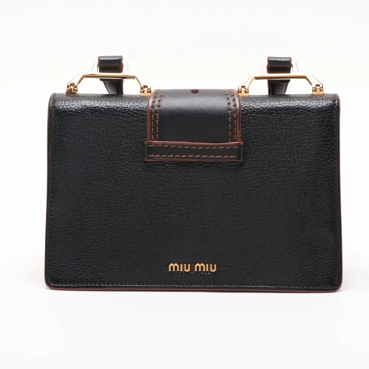 Lady Madras Leather x Rhinestone Shoulder Bag, Black — view 2