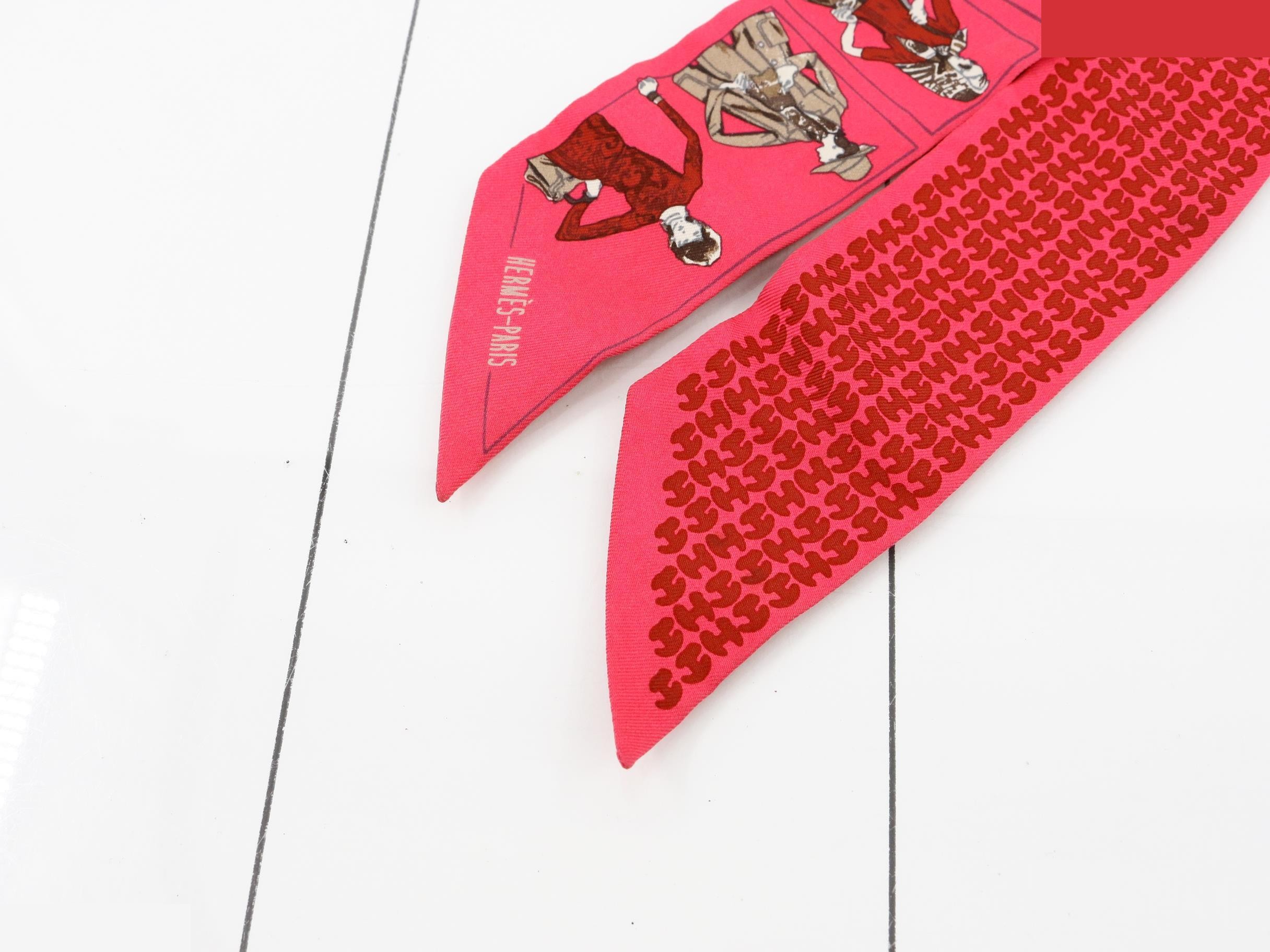 Twilly scarf, silk, red — view 3
