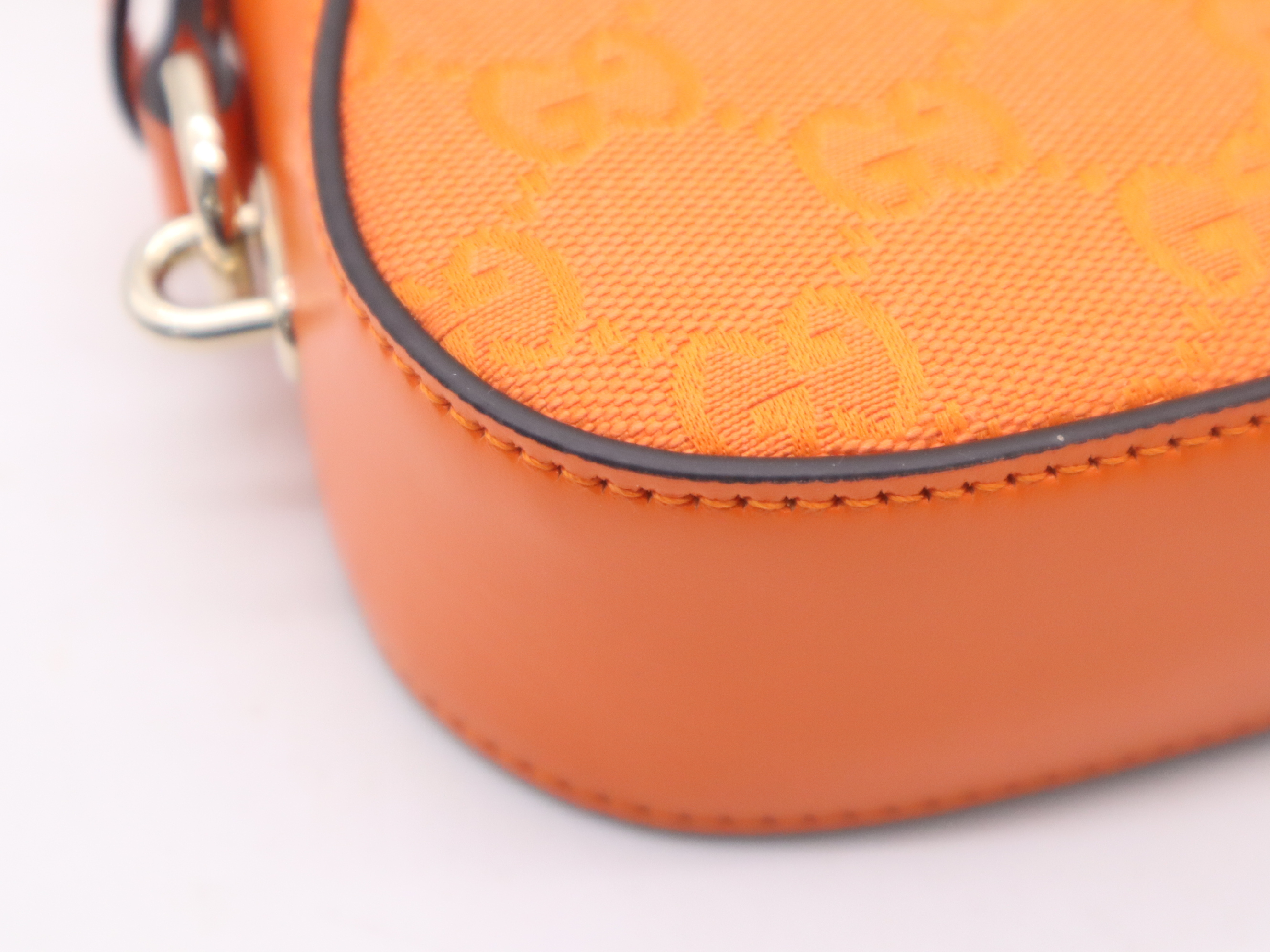 786035GG Canvas Moon Side Shoulder Bag with Strap and Dust Bag, Orange — view 8