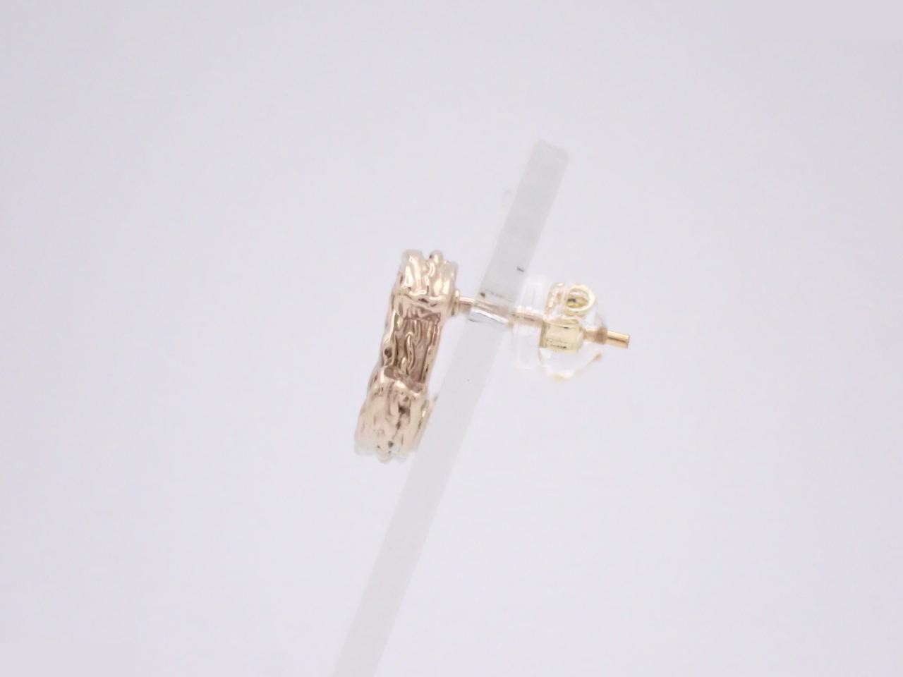 earrings, B15C, Coco Mark design, rhinestones, gold, 1.5cm wide. — view 3