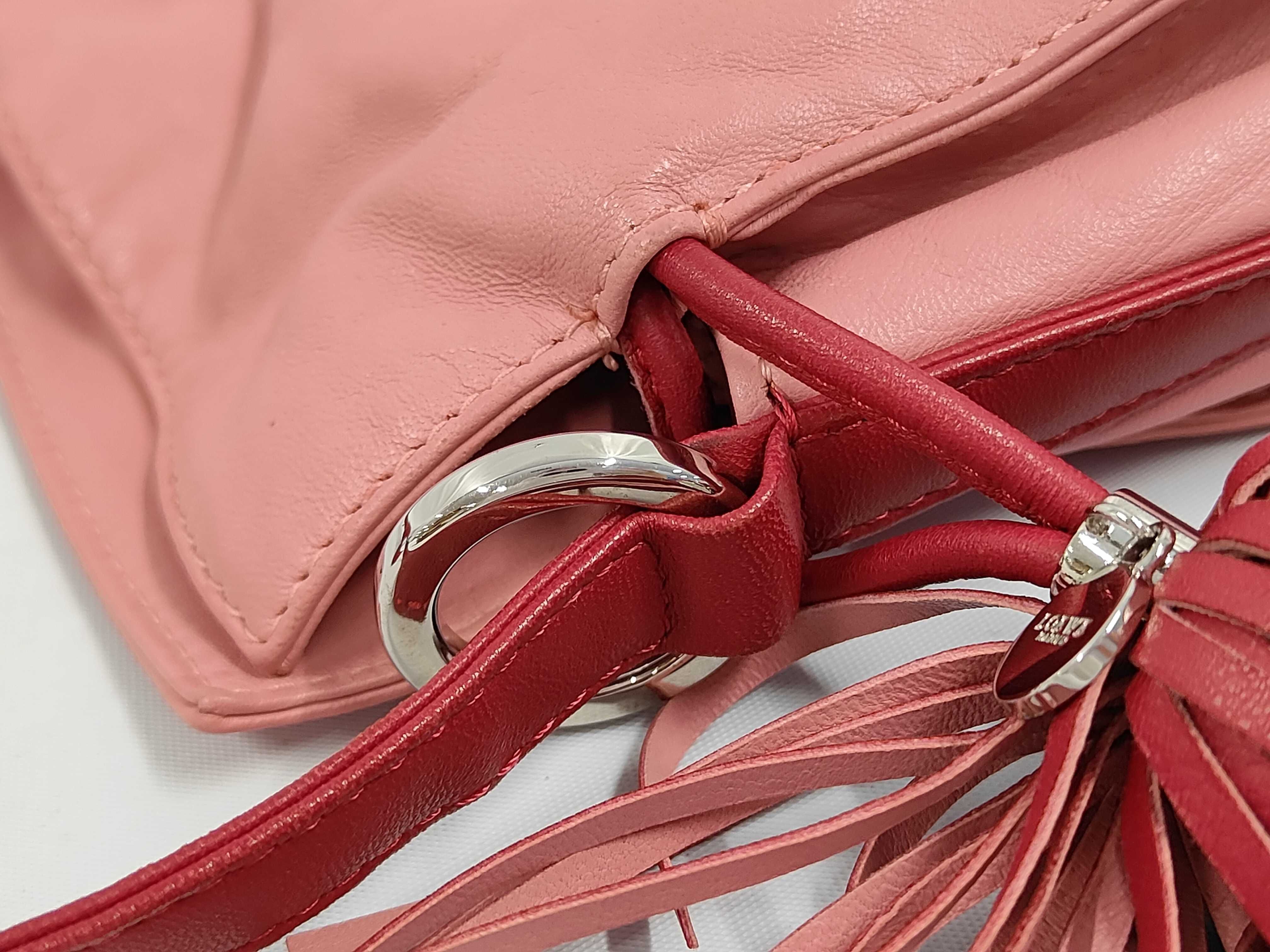 Flamenco Shoulder Bag, Tassel, Leather, Bicolor, Pink and Red Shoulder Bag — view 7