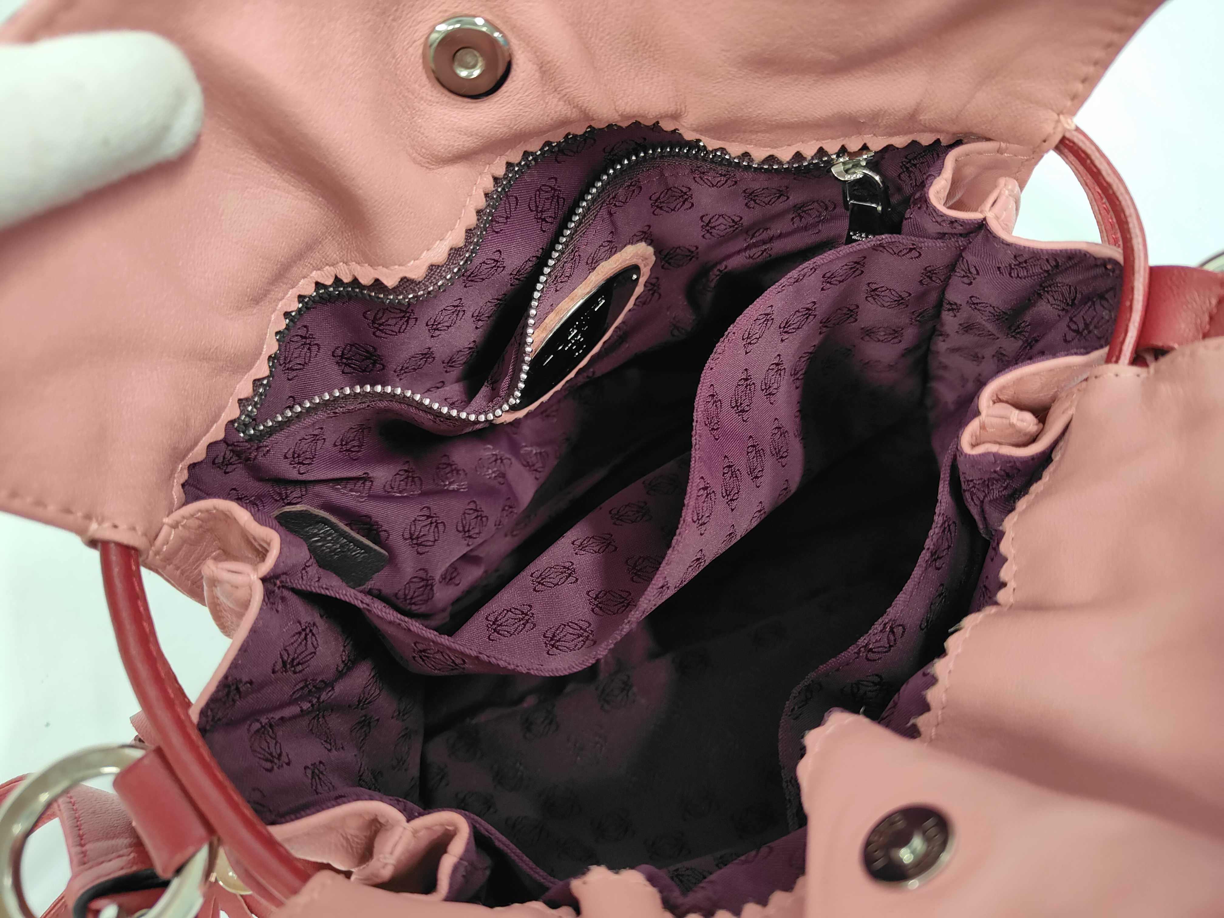 Flamenco Shoulder Bag, Tassel, Leather, Bicolor, Pink and Red Shoulder Bag — view 9