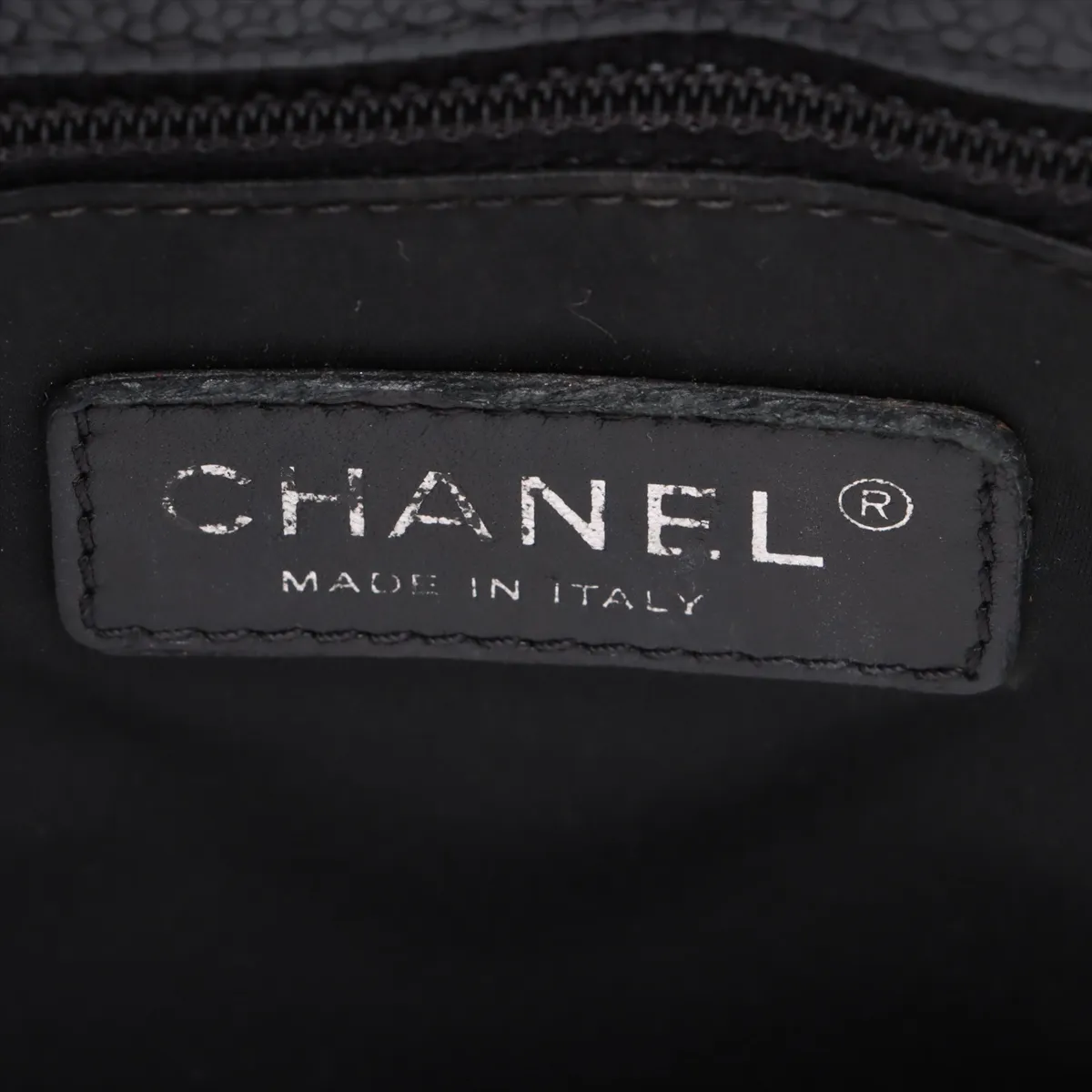 GST Caviar Skin Chain Tote Bag, Black with Silver Hardware, 13555207, serial number in the 13 range. — view 13