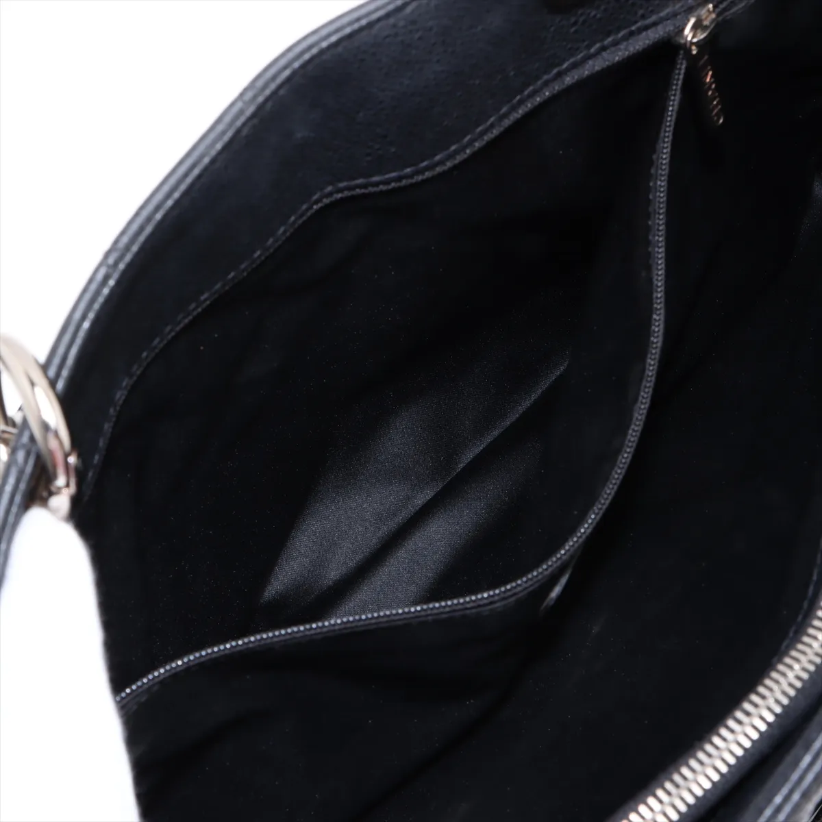 GST Caviar Skin Chain Tote Bag, Black with Silver Hardware, 13555207, serial number in the 13 range. — view 8