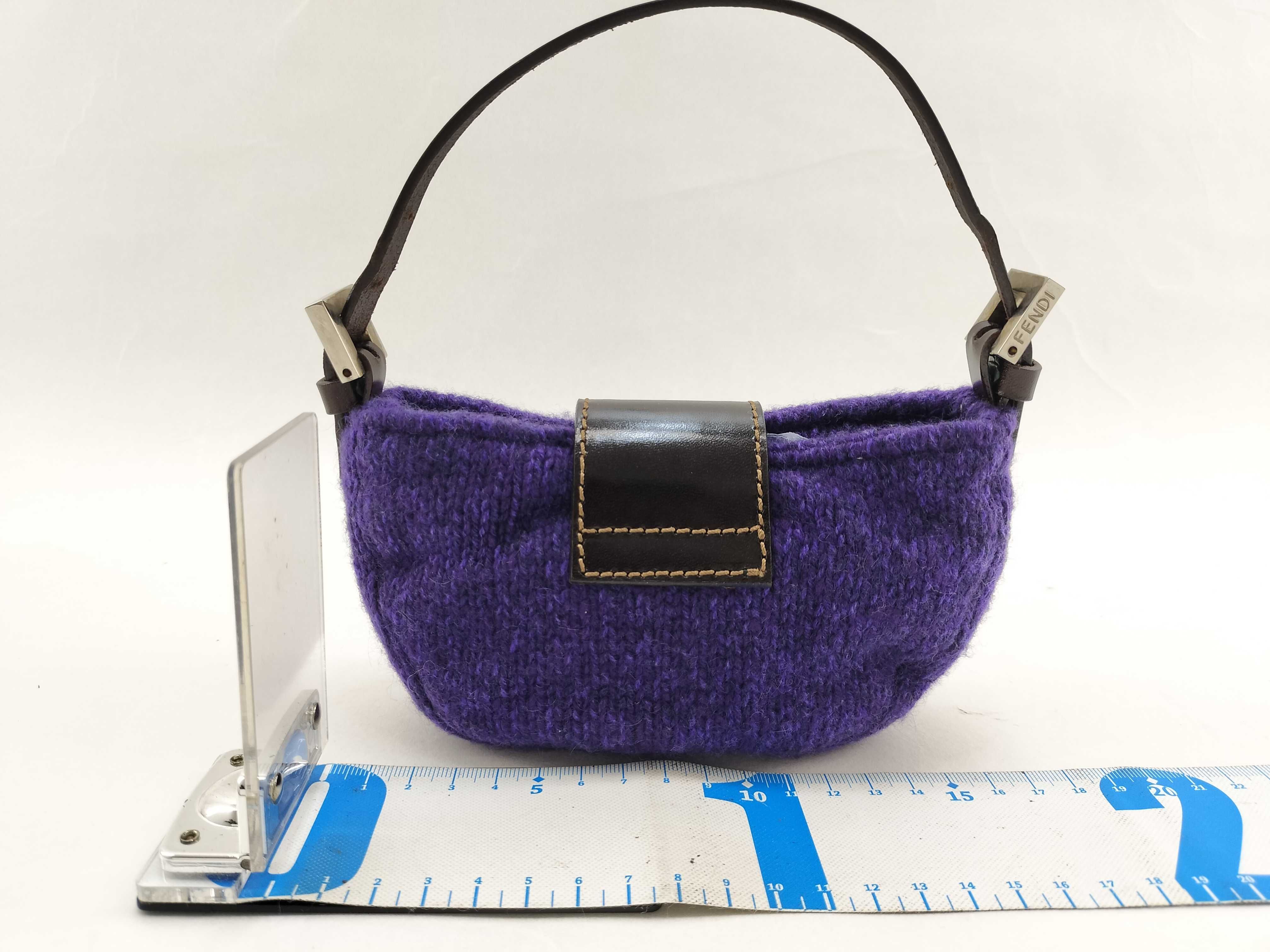 Mamma Handbag, Wool Knit, Purple Pouch — view 2